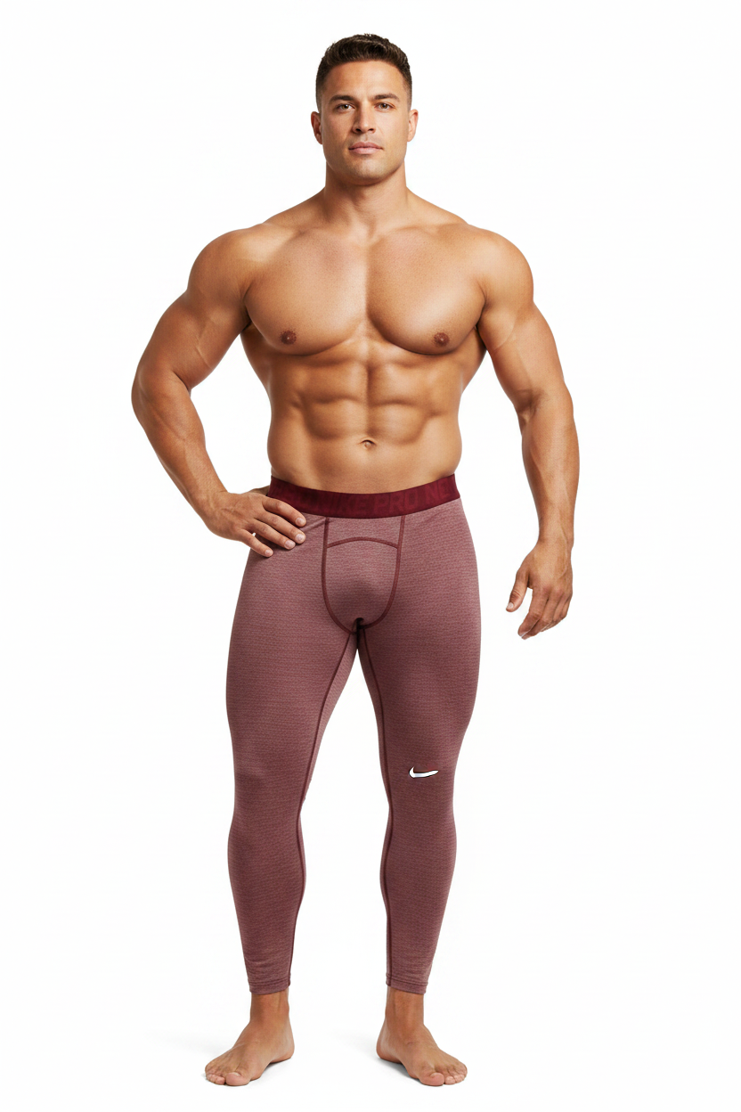 Mallas de entrenamiento licra Nike ✔️ Pro Dri-FIT 3/4 para hombre en Color rojo y blanco Talla XL