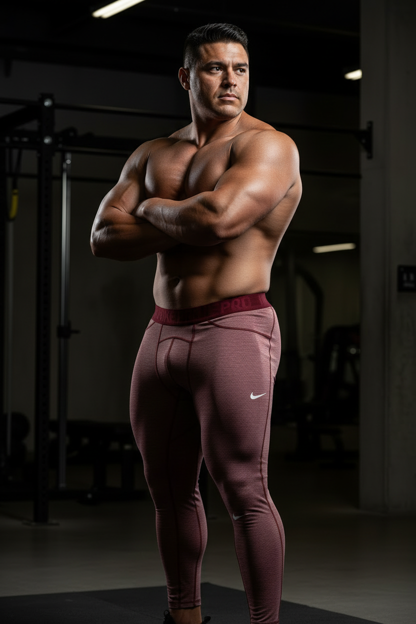 Mallas de entrenamiento licra Nike ✔️ Pro Dri-FIT 3/4 para hombre en Color rojo y blanco Talla XL