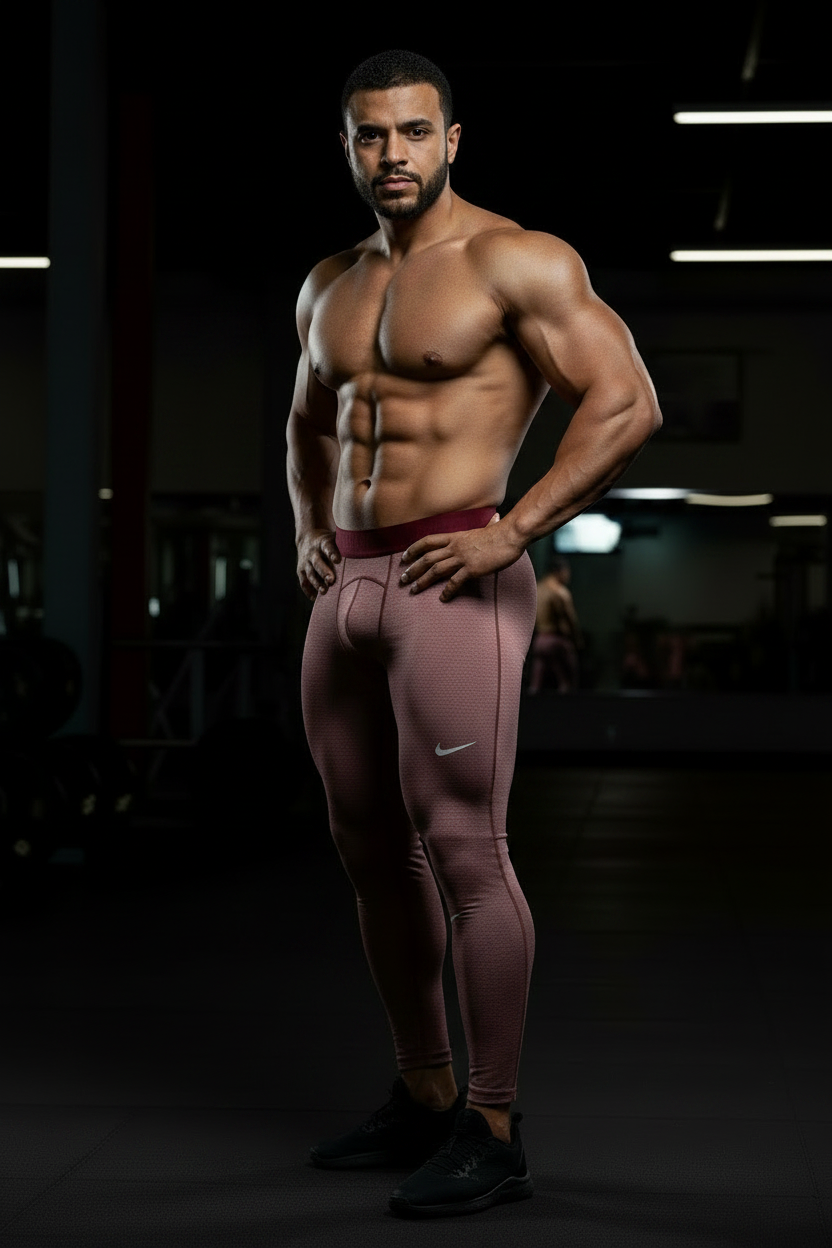 Mallas de entrenamiento licra Nike ✔️ Pro Dri-FIT 3/4 para hombre en Color rojo y blanco Talla XL