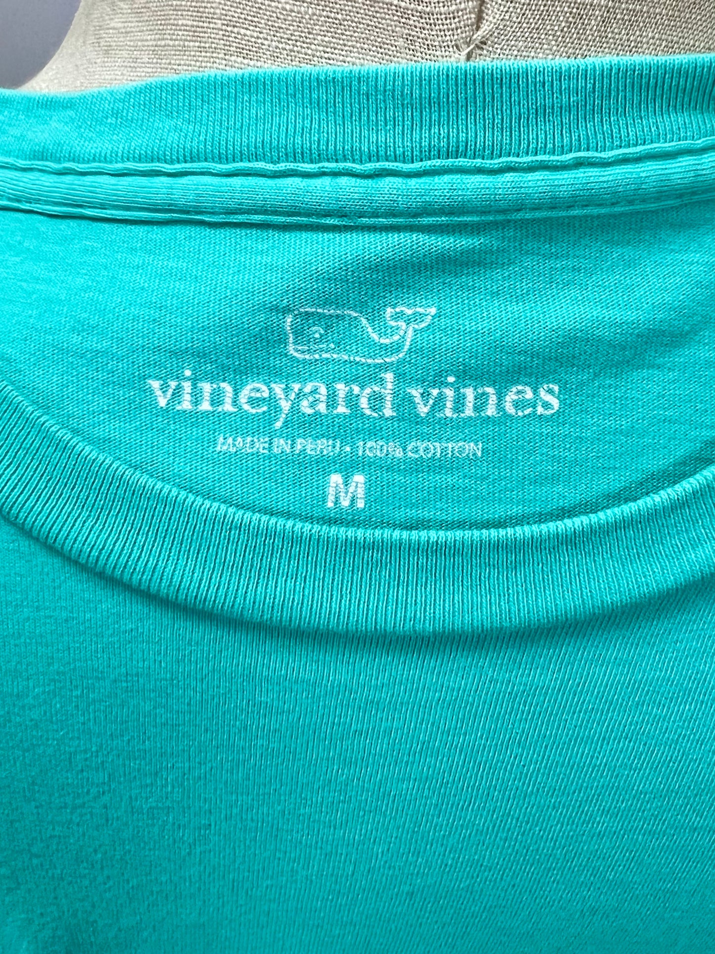 Camiseta cuello redondo Vineyard Vines 🐳 color turquesa con logo de velero Talla M (ver descripción)