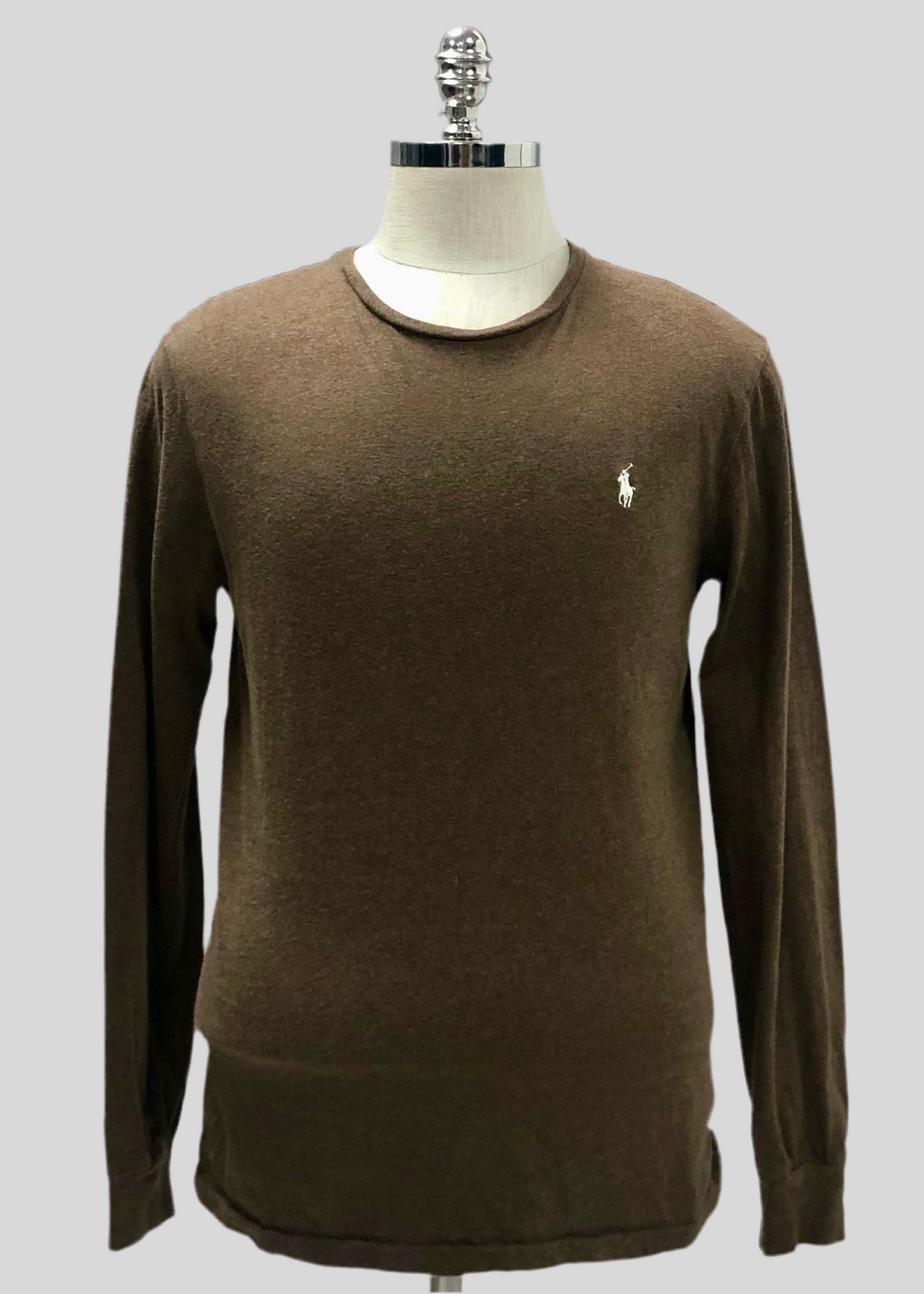 Camiseta cuello redondo Polo Ralph Lauren 🏇🏼 color marrón manga larga Talla M Entalle Regular