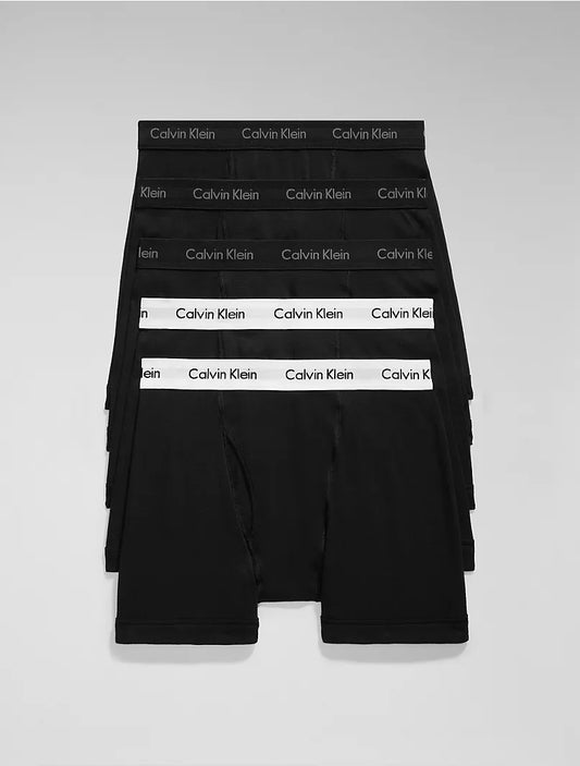 Paquete de 5 Calzoncillos tipo Boxer Calvin Klein Tela algodón - Talla XL Entalle Clásico