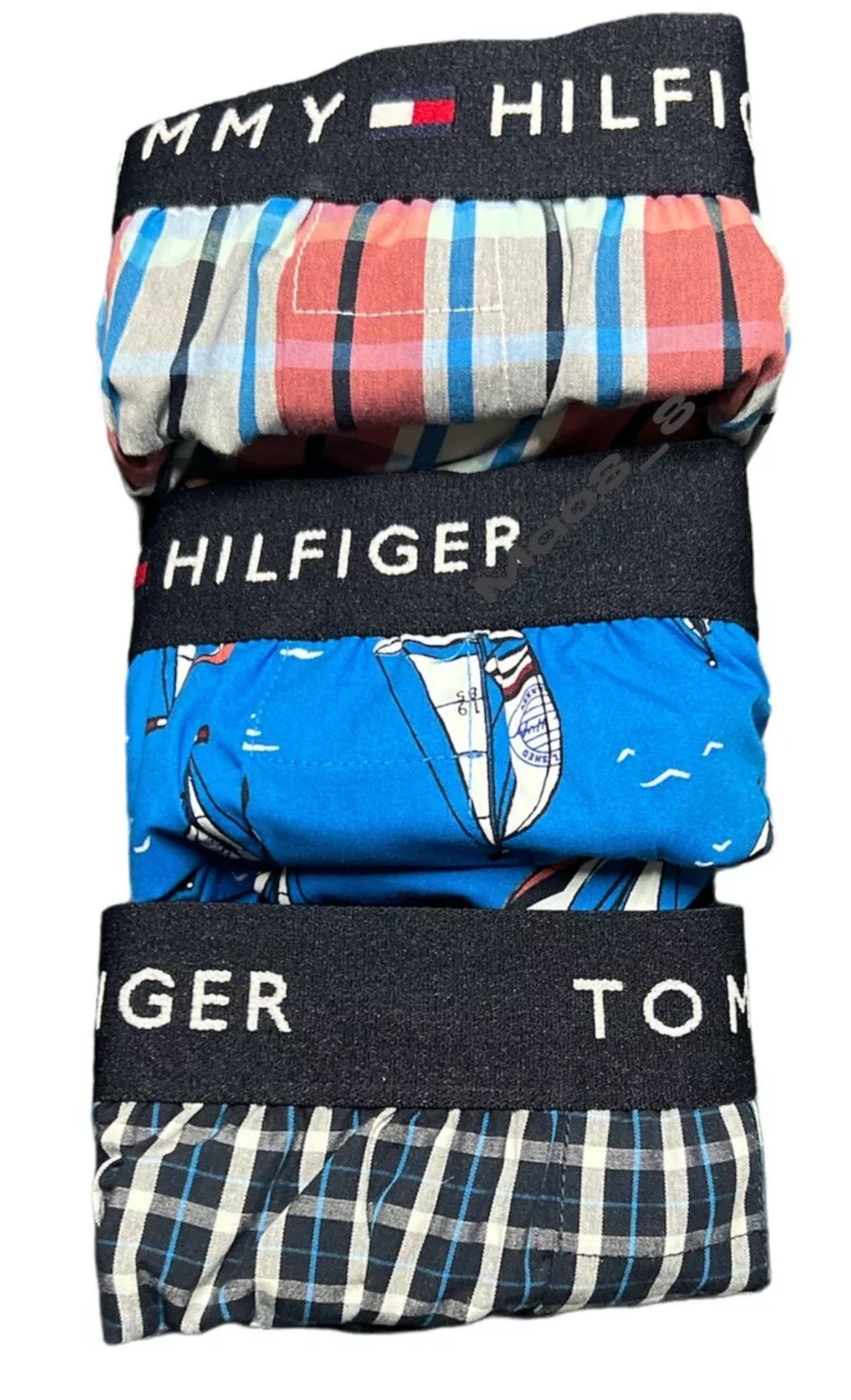 Paquete de 3 Boxer Briefs Tommy Hilfiger 🇺🇸 Clásicos de Tela algodón con patrón de cuadros Talla S