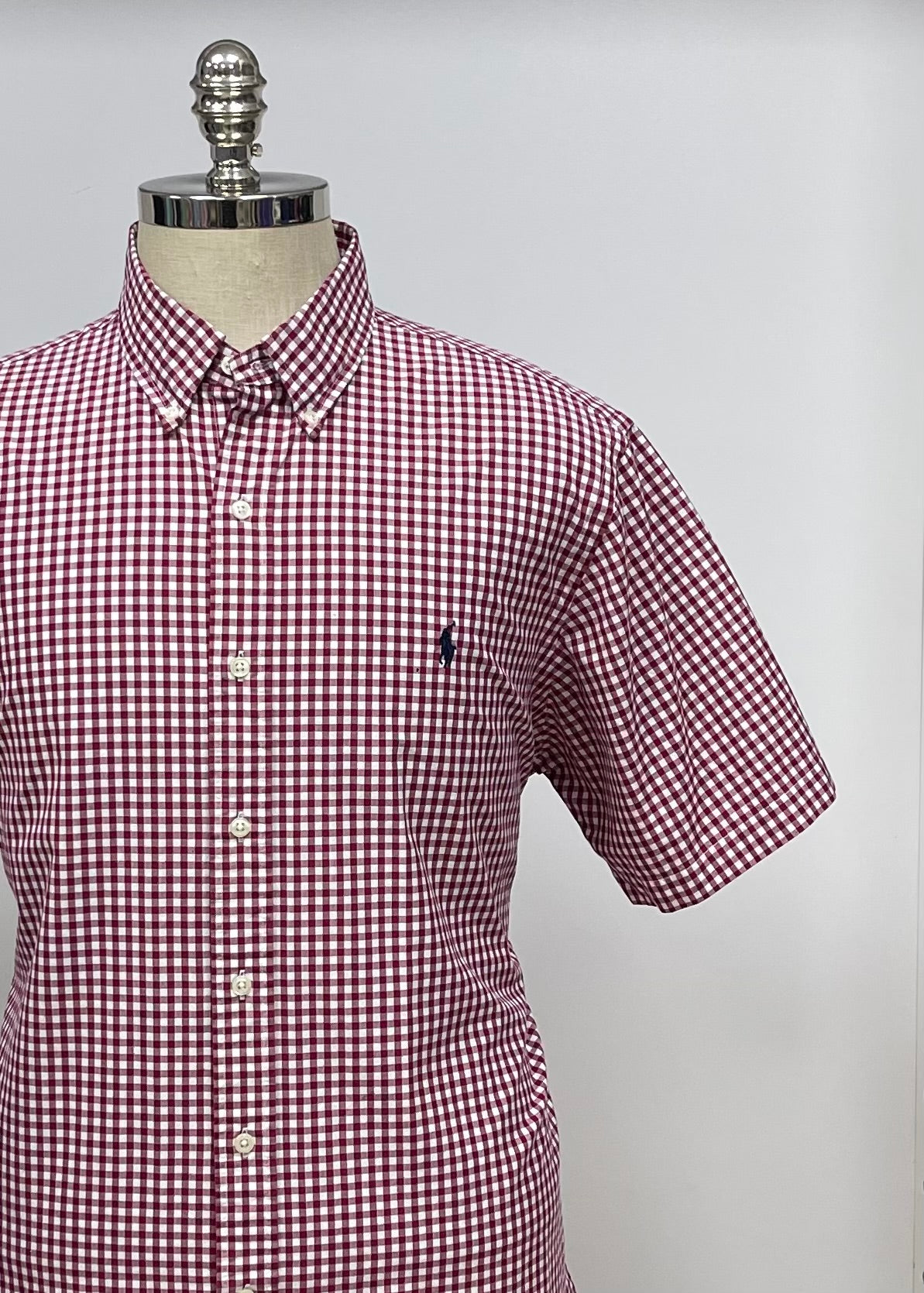 Camisa Polo Ralph Lauren 🏇🏼 con patron de cuadros gingham en color rojo y blanco Talla XL Entalle Regular