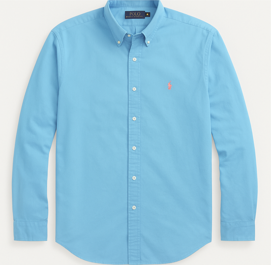 Camisa de botones Polo Ralph Lauren 🏇🏼 color celeste Talla XL Entalle Regular