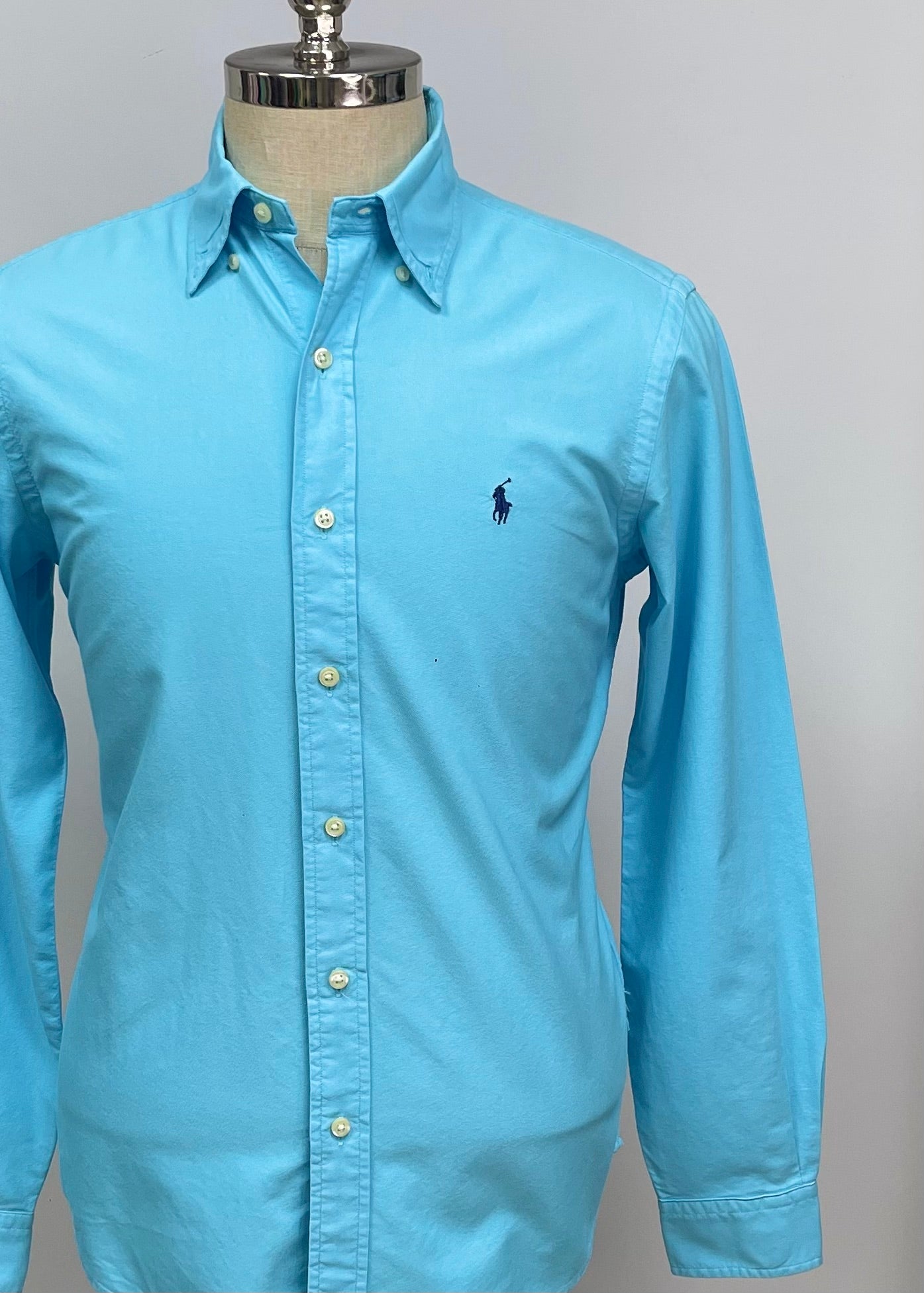 Camisa de botones Polo Ralph Lauren 🏇🏼 Oxford en color turquesa intenso Talla S Entalle Clásico