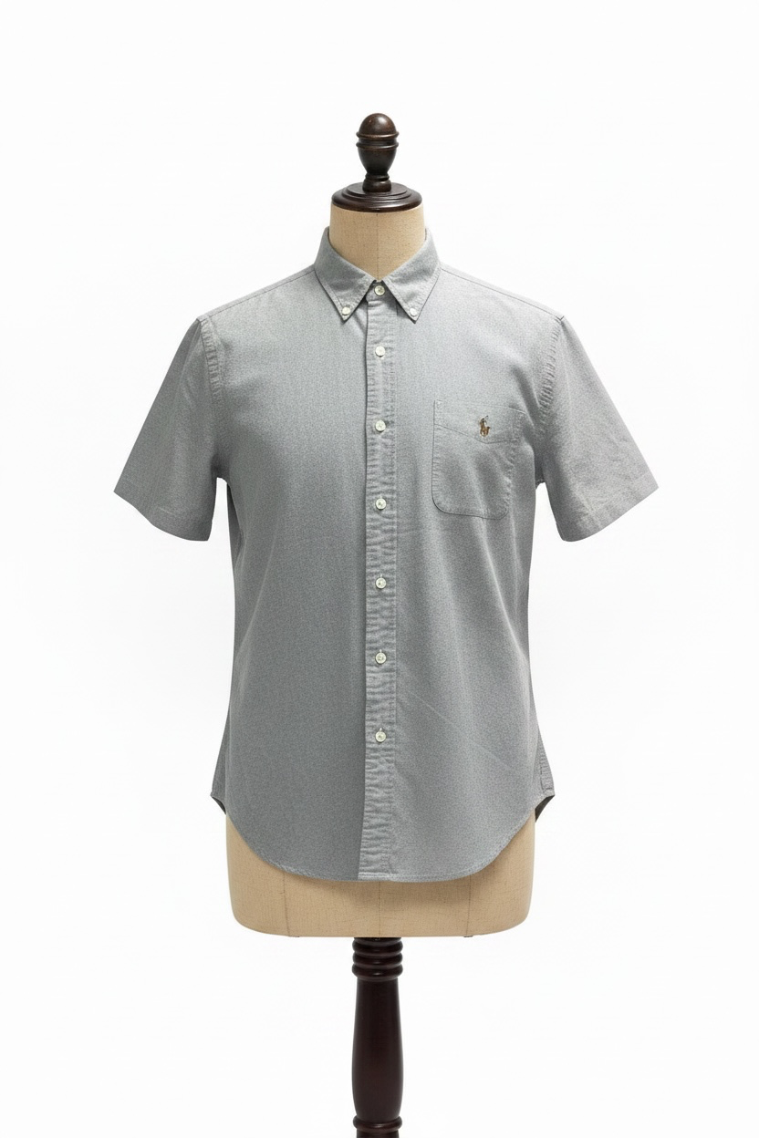 Camisa de botones Polo Ralph Lauren 🏇🏼 Oxford en color gris Talla L Entalle Slim Fit