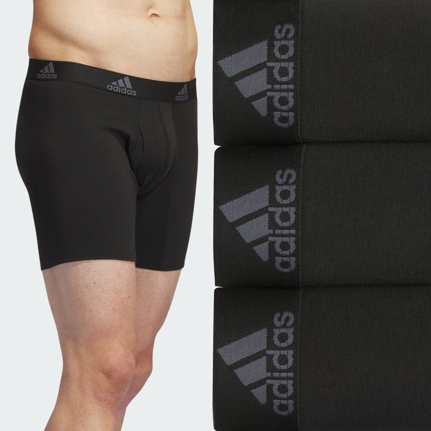 Combo de 3 Boxers Briefs Adidas Tela Performance Stretch color Negro Talla M
