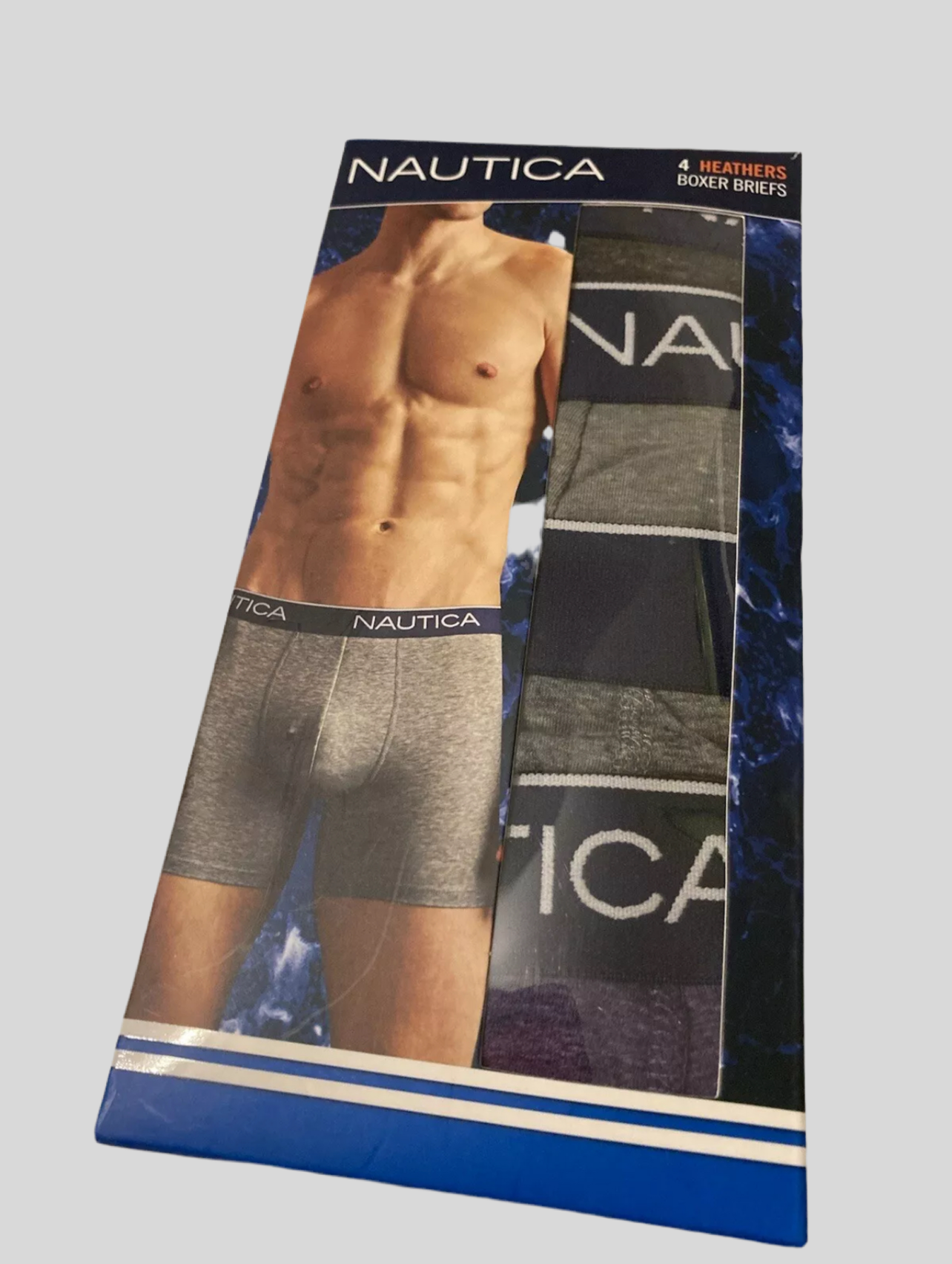 Paquete de 3 Boxers Briefs Nautica ⚓️ Tela de algodón stretch color azul Talla L