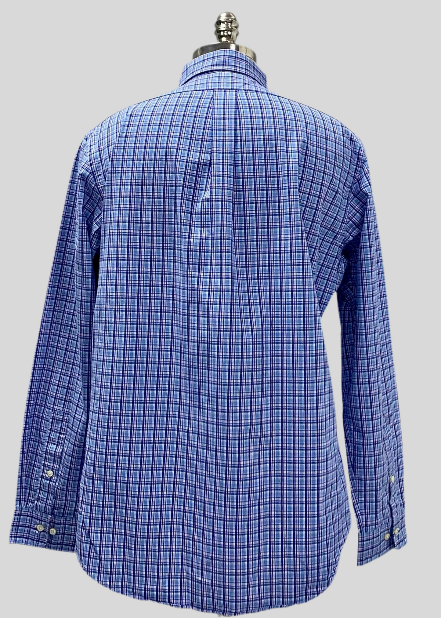 Camisa celeste de cuadros en color azul y rosado Polo Ralph Lauren 🏇🏼Talla L Entalle Custom Fit