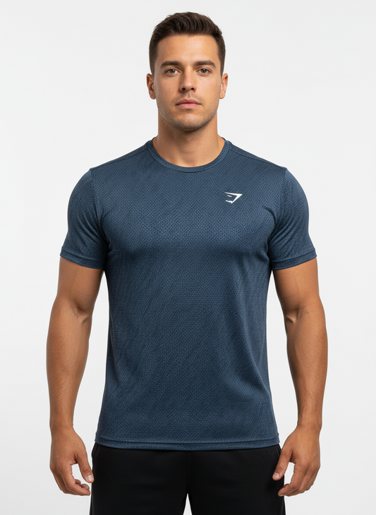 Camiseta de entrenamiento cuello redondo Gymshark 🏋🏽 color azul oscuro manga corta Talla L