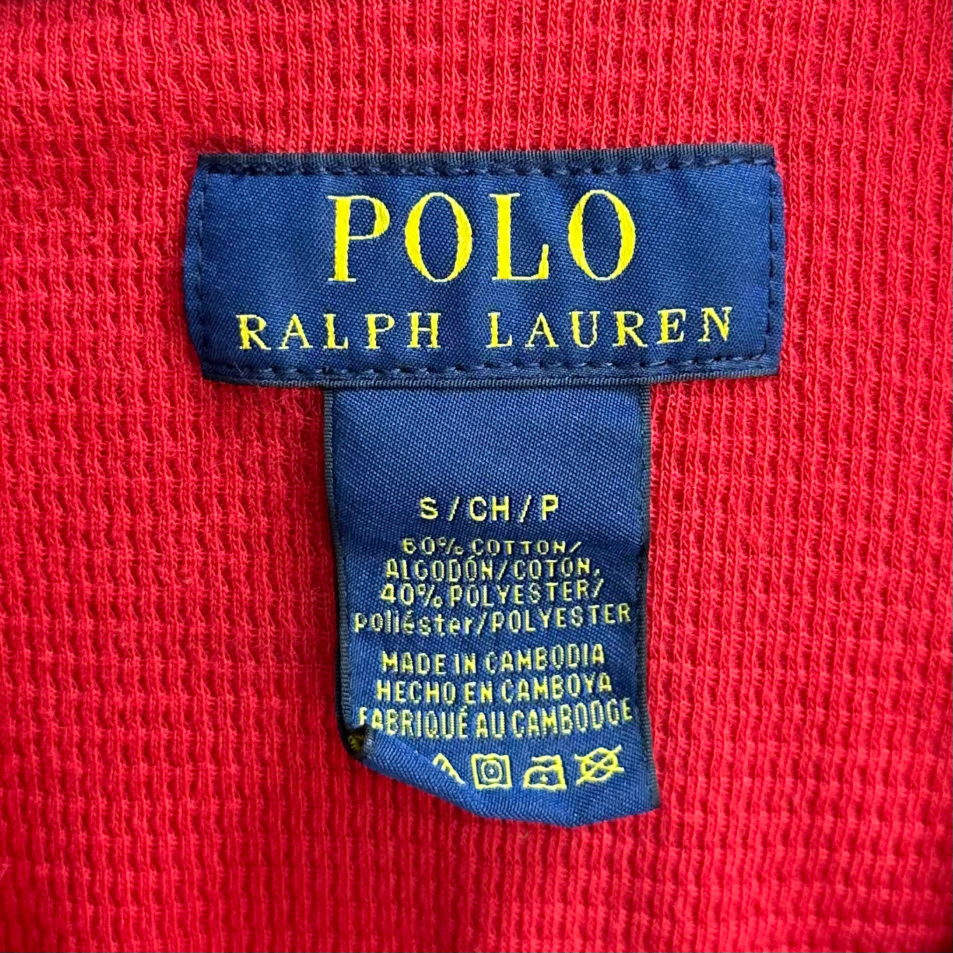 Camiseta cuello redondo Polo Ralph Lauren 🏇🏼 Waffle color rojo manga corta Talla S