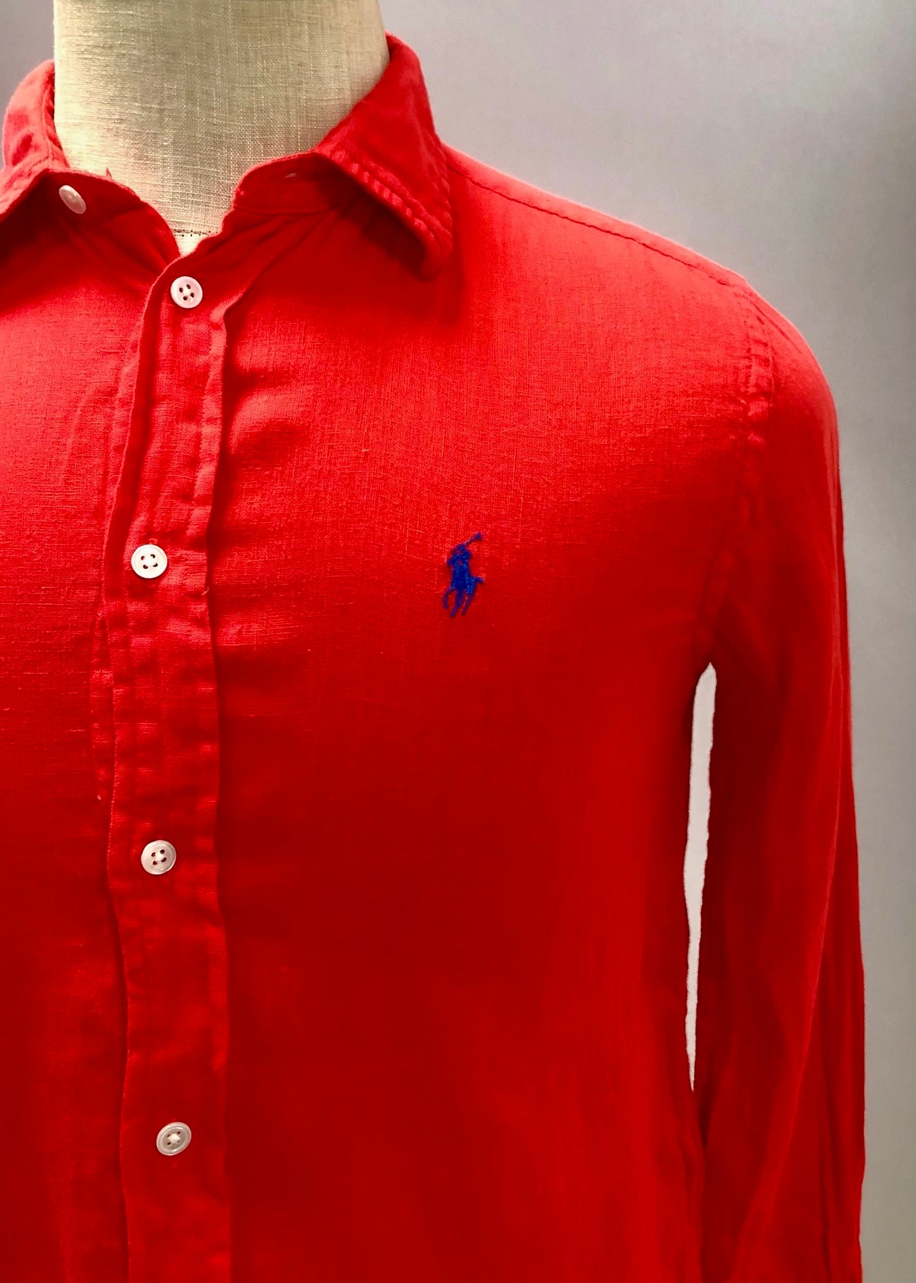 Camisa de botones Polo Ralph Lauren 🏇🏼 De Lino en color rojo Talla S Entalle Regular