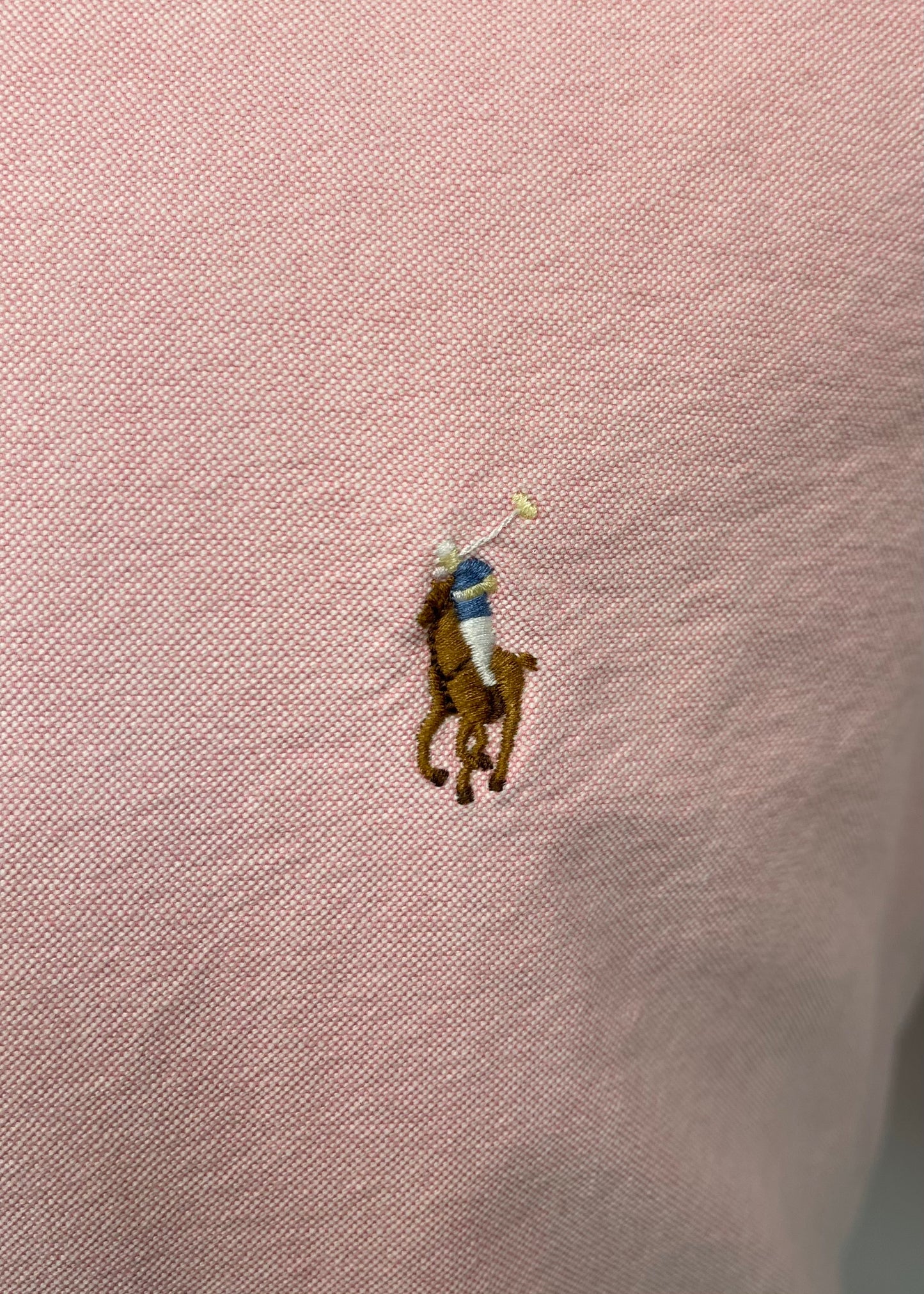 Camisa de botones Polo Ralph Lauren 🏇🏼 Oxford en color rosado claro Talla XL Entalle Clásico