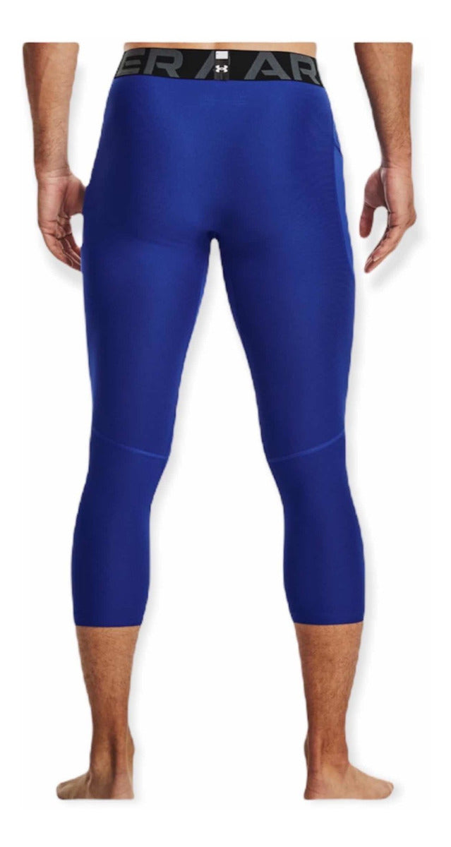 Malla de entrenamiento licra Under Armour 🏋🏽 Pro Dri-FIT 3/4 para hombre en Color azul y cintura negro Talla L