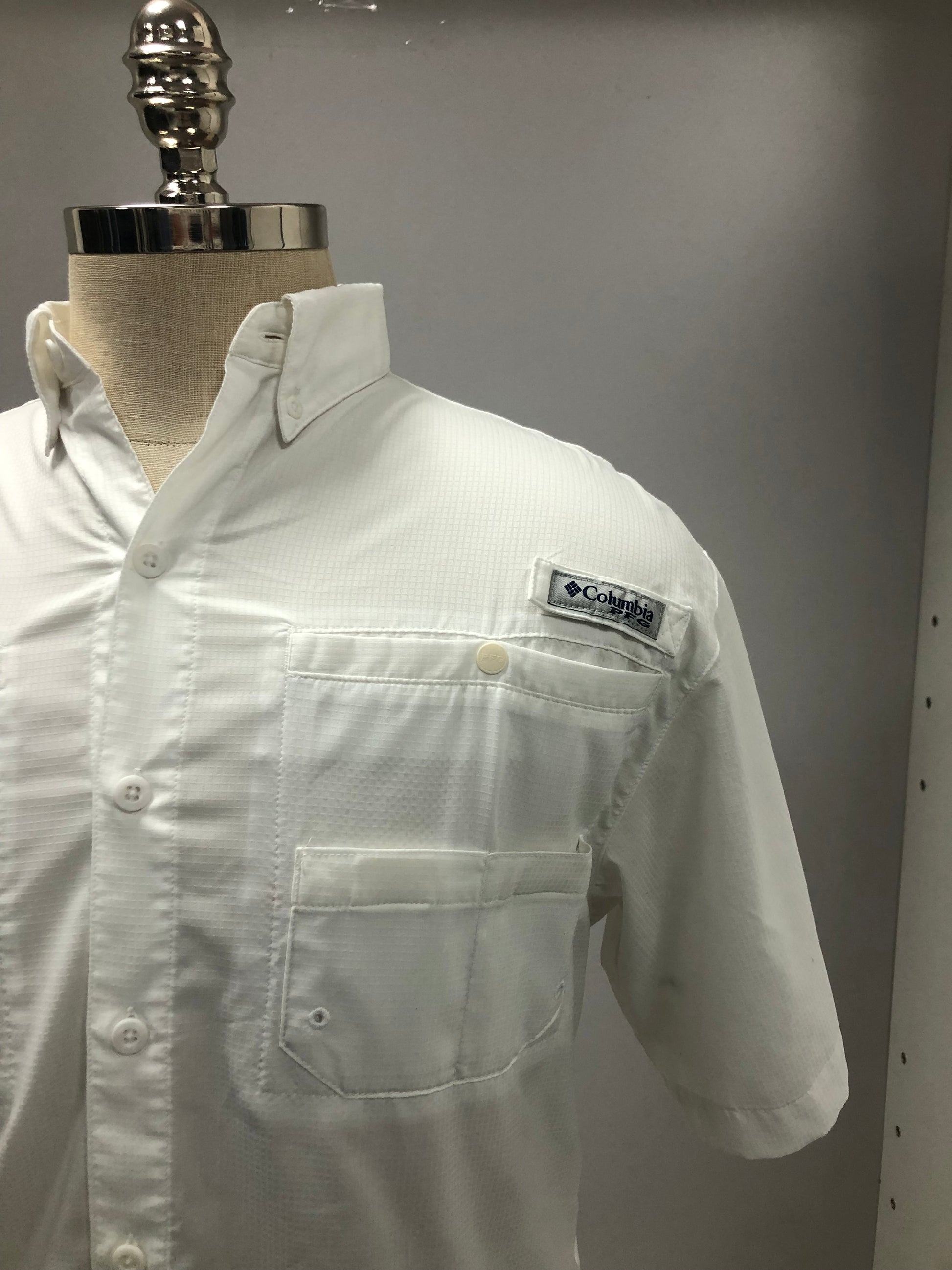 Camisa Columbia Pfg 40 Camisa Columbia 🔹color Azul Con Omni Shade Manga Corta Talla M Columbia Omni Shade Upf 40