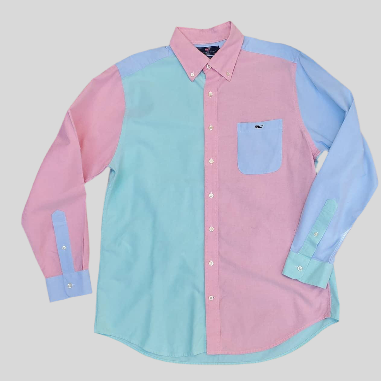 Camisa de botones Vineyard Vines 🐳 Oxford con franjas multicolor Talla M Entalle Slim Fit