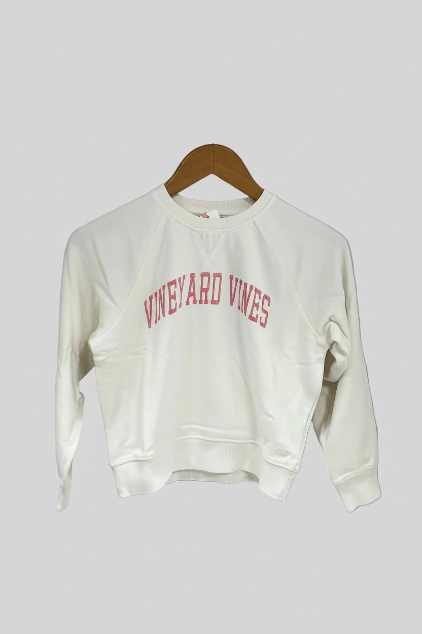 Conjunto de Sueter y pantalón de niña Vineyard Vines 🐳 color blanco con logo rosado Talla S (8-10)