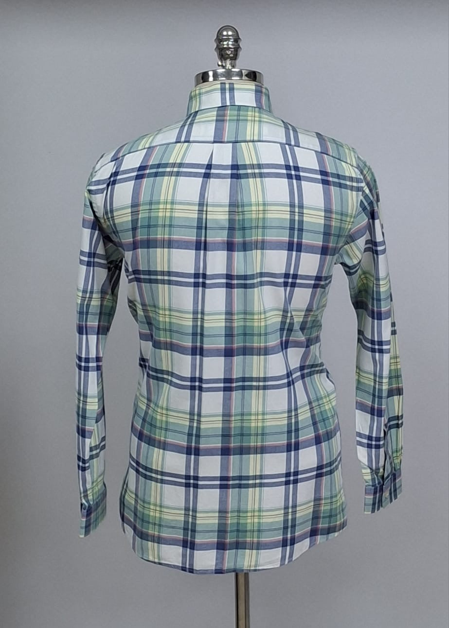 Camisa de niño Vineyard Vines 🐳 con patrón de cuadros en color verde, amarillo, azul y blanco Talla XL Entalle Regular