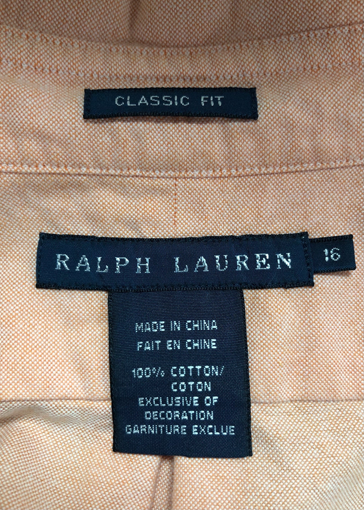 Camisa de mujer Polo Ralph Lauren 🏇🏼 Oxford en color salmón Talla XL Entalle Clásico