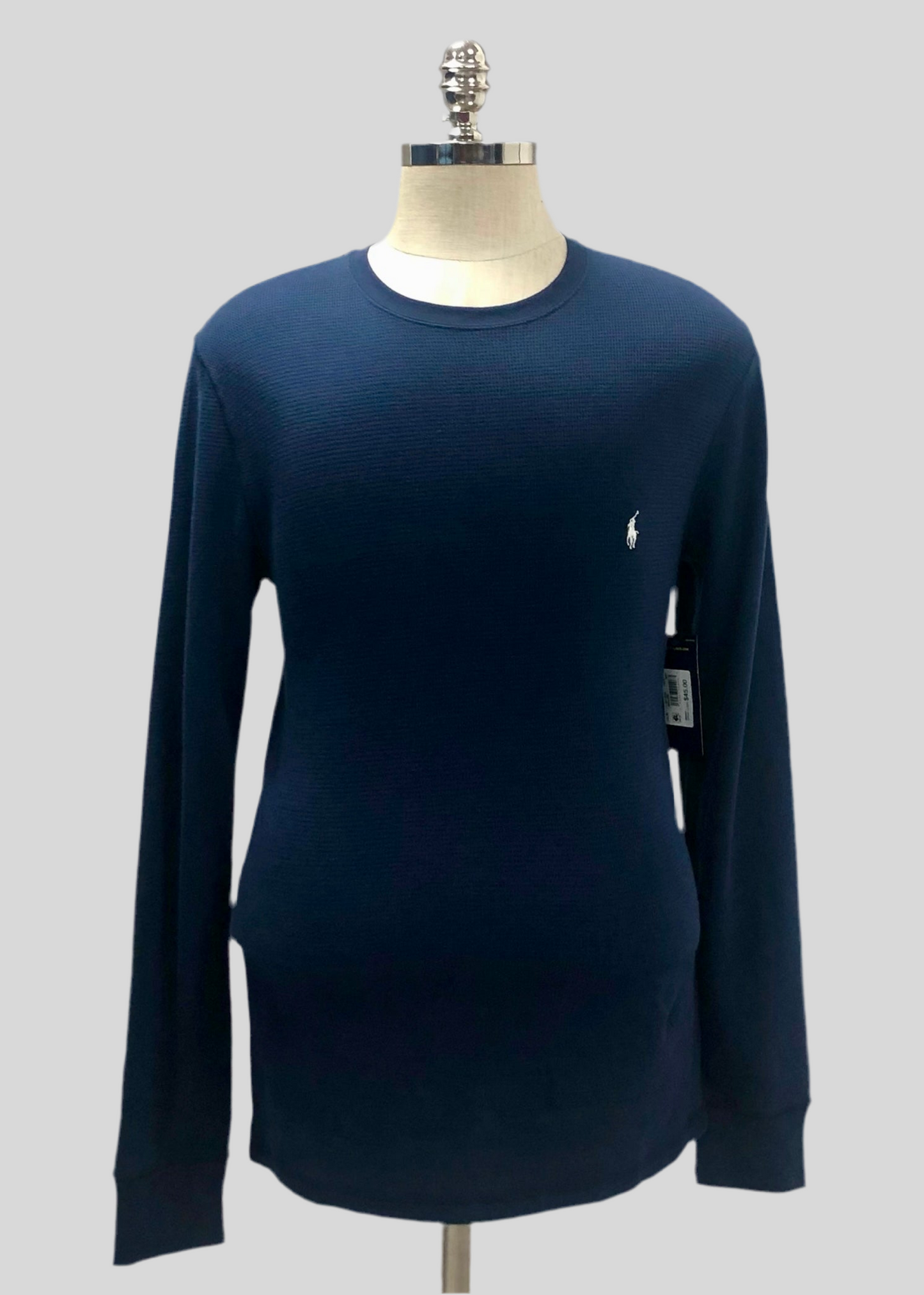 Camiseta cuello redondo Polo Ralph Lauren 🏇🏼 Waffle color azul navy manga larga Talla S