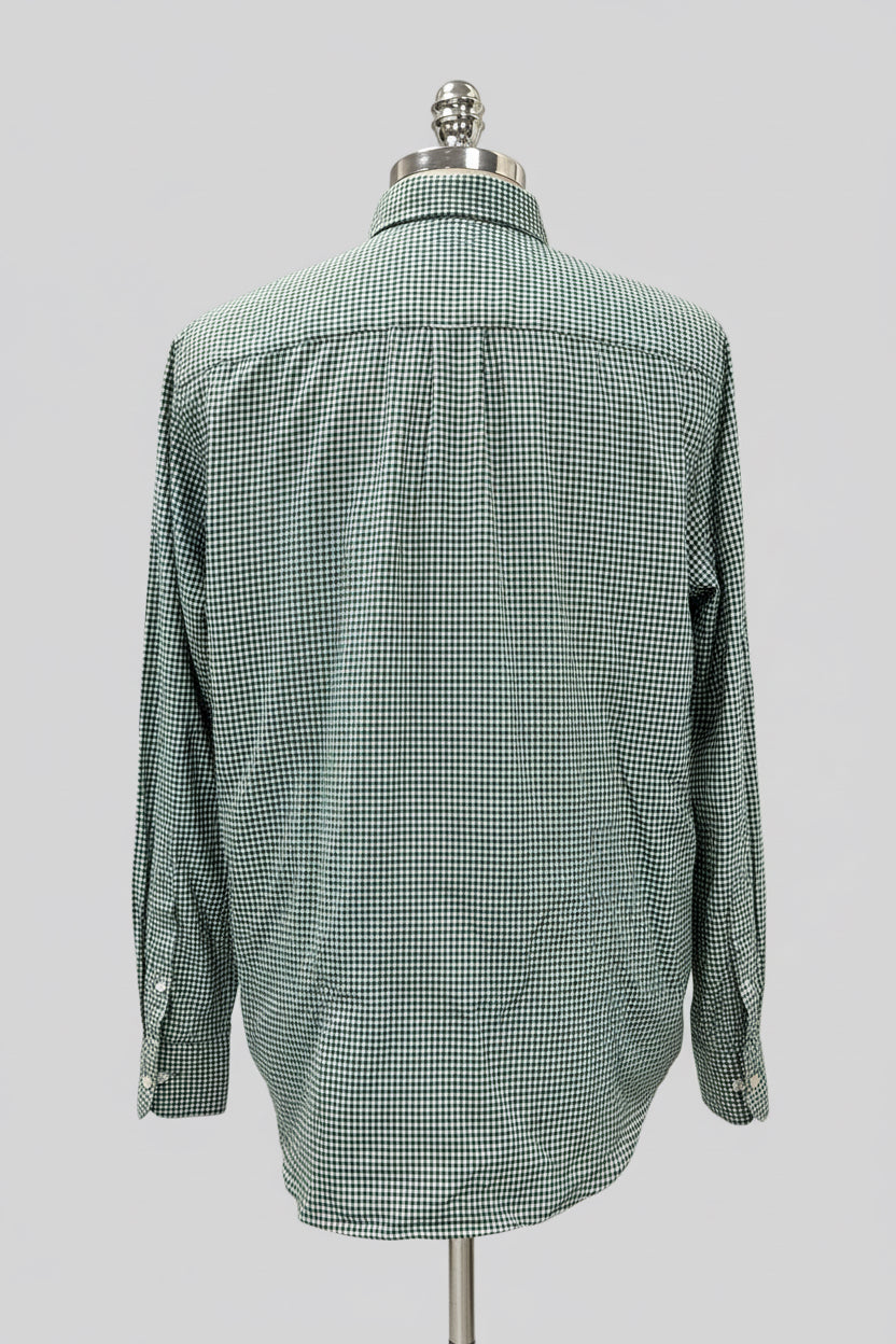 Camisa de botones Polo Ralph Lauren 🏇🏼 con patrón de cuadros gingham verde oscuro y blanco Talla XL Entalle Regular