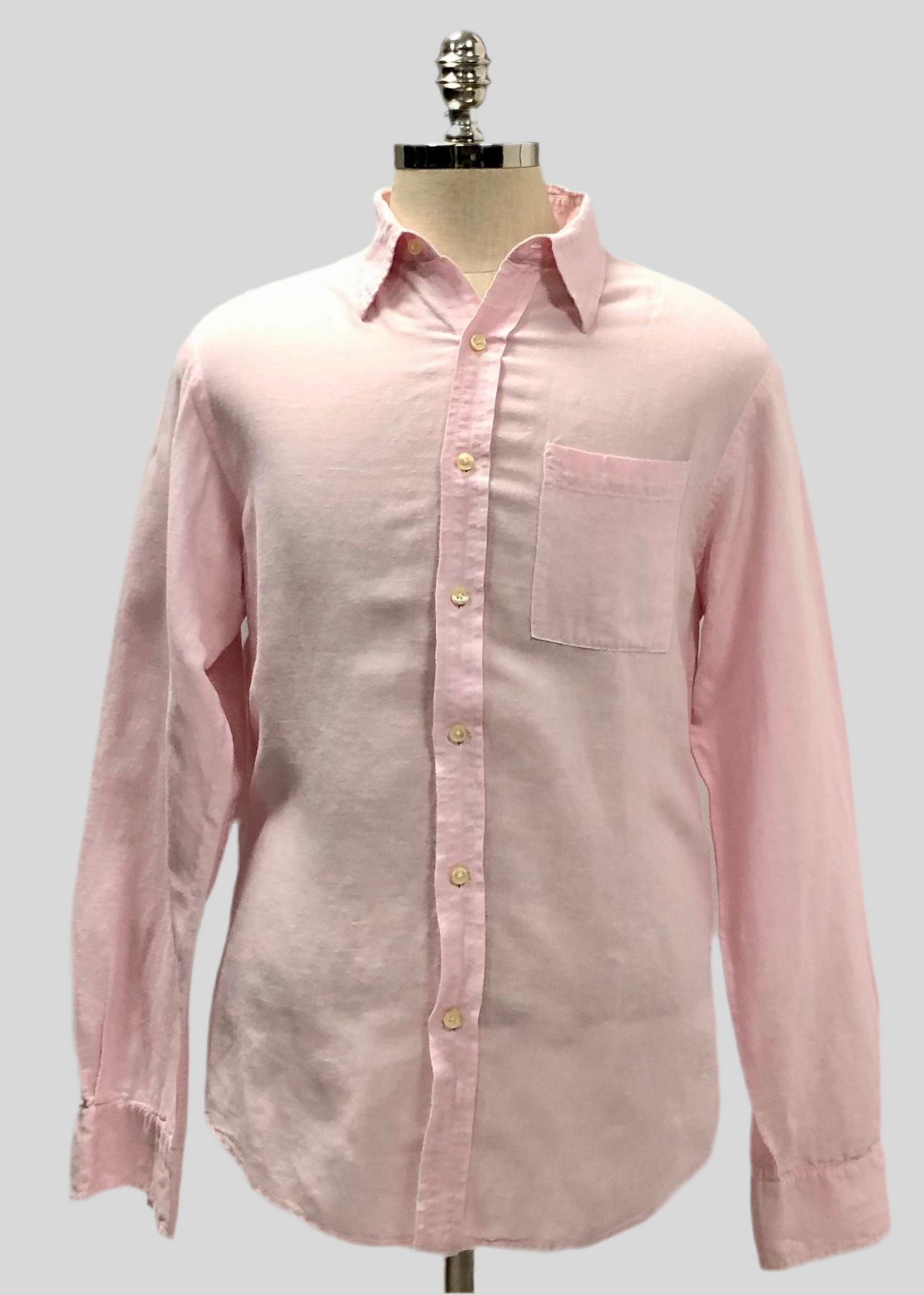 Camisa de botones Michael Kors 🇺🇸 De lino en color rosado claro Talla M Entalle Regular