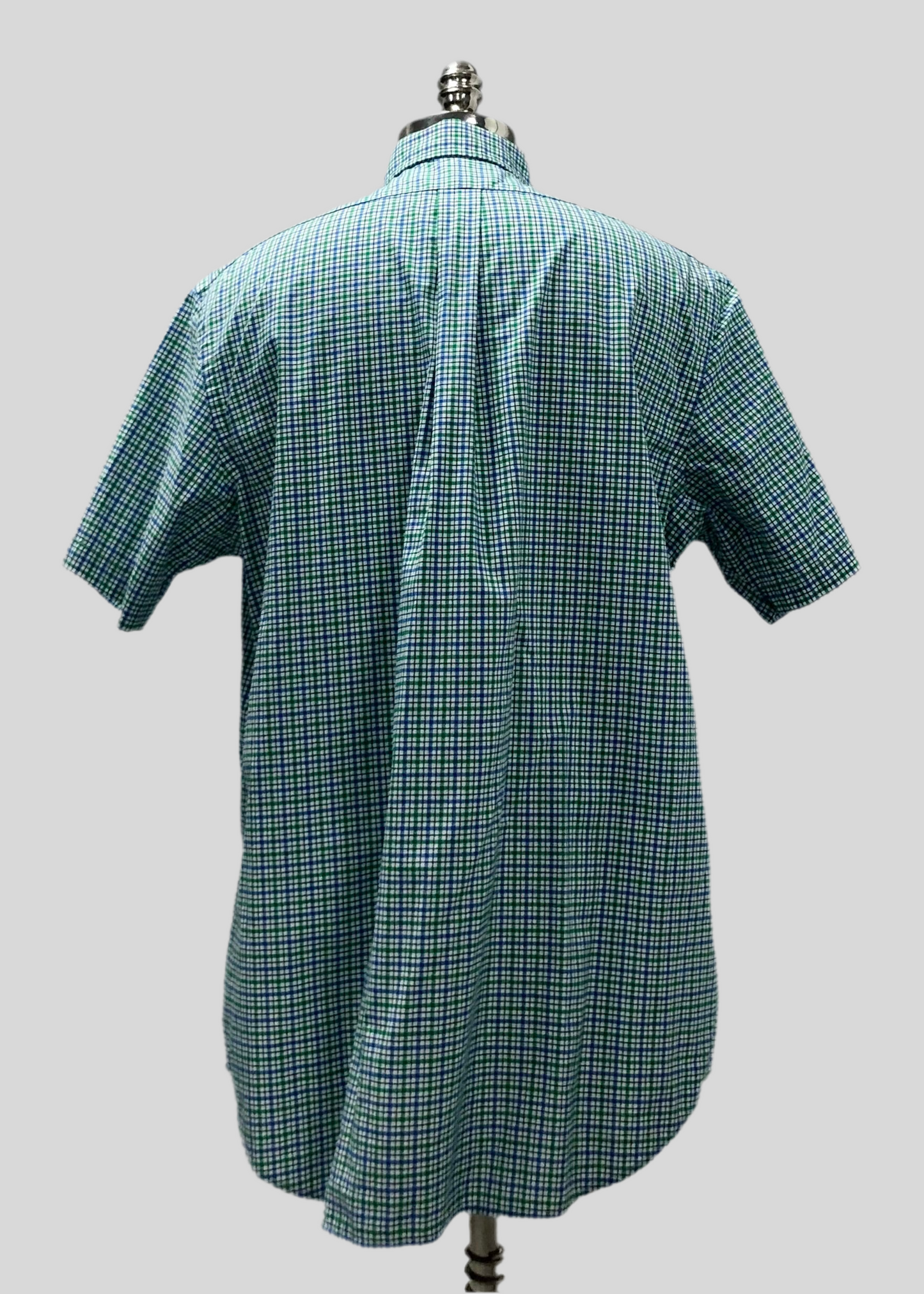 Camisa Polo Ralph Lauren 🏇🏼 color blanco con patrón de cuadros en azul y verde Talla XL Entalle Clásico