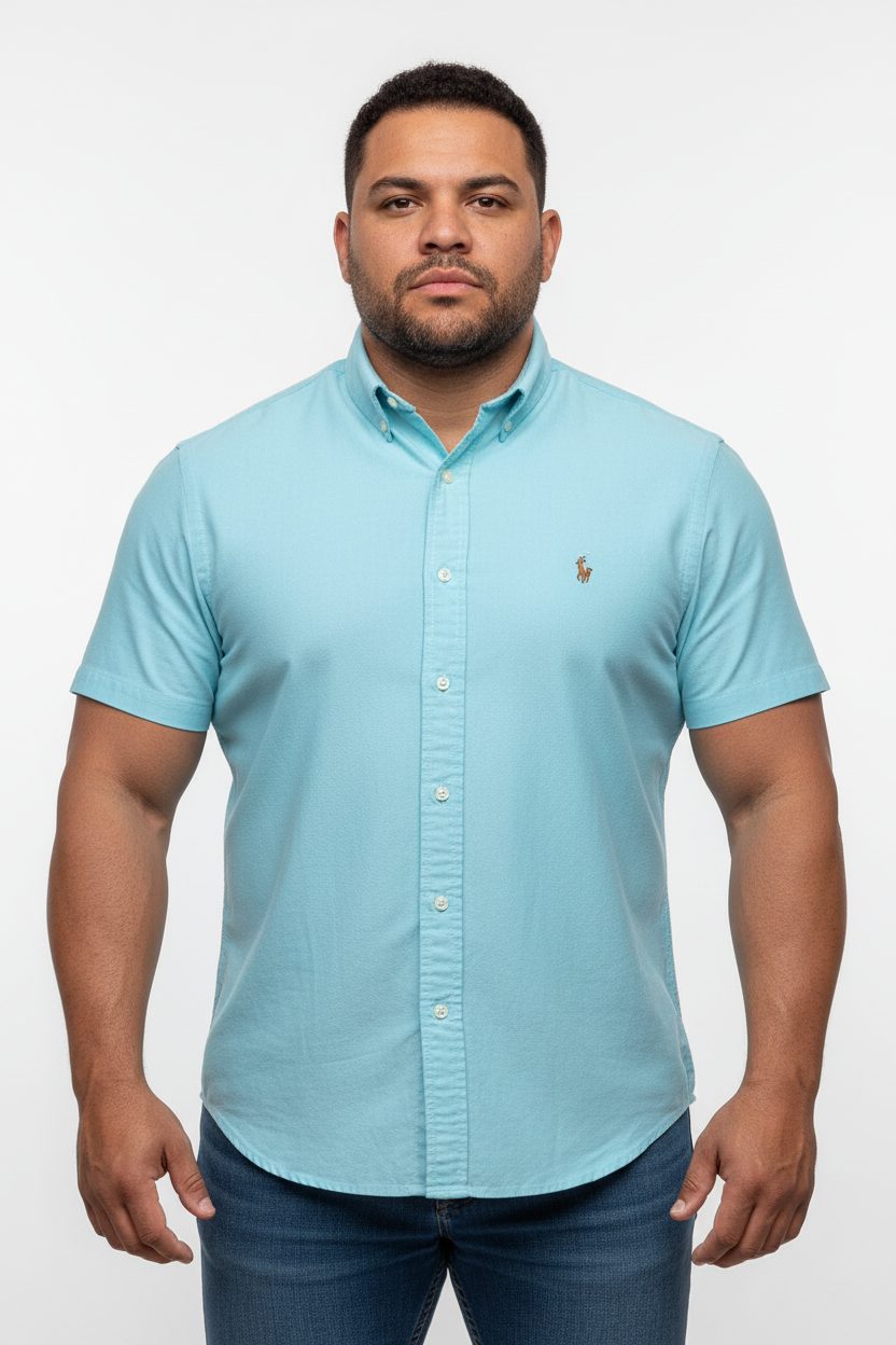 Camisa de botones Polo Ralph Lauren 🏇🏼 Oxford en color turquesa Talla XXL Entalle Regular