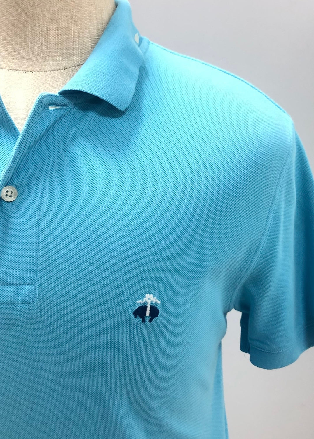 Camiseta Polo Brooks Brothers 🐑 color turquesa Talla L Entalle Slim Fit (ver descripción)
