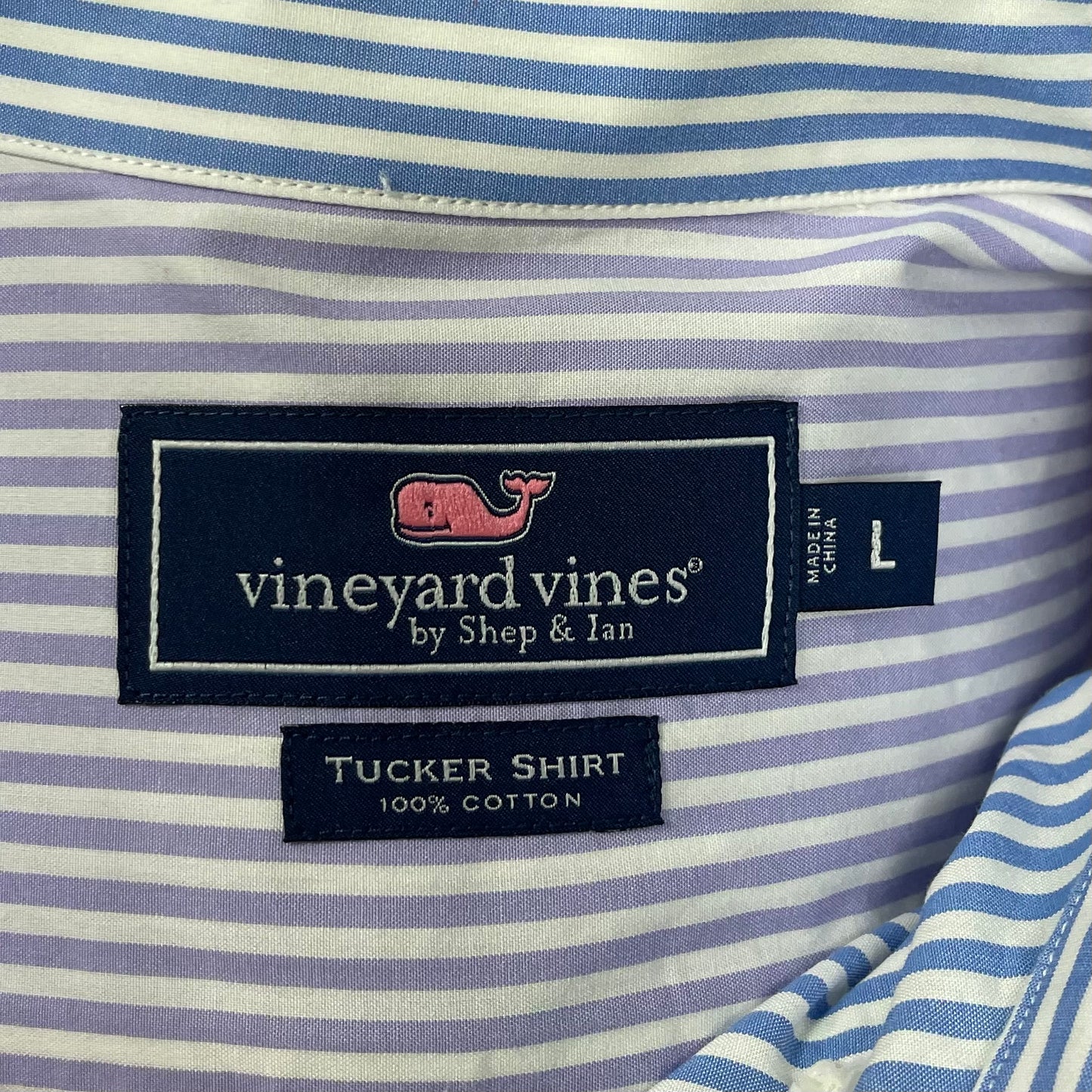 Camisa de botones Vineyard Vines 🐳 con franjas de rayas multicolor Talla L Entalle Regular