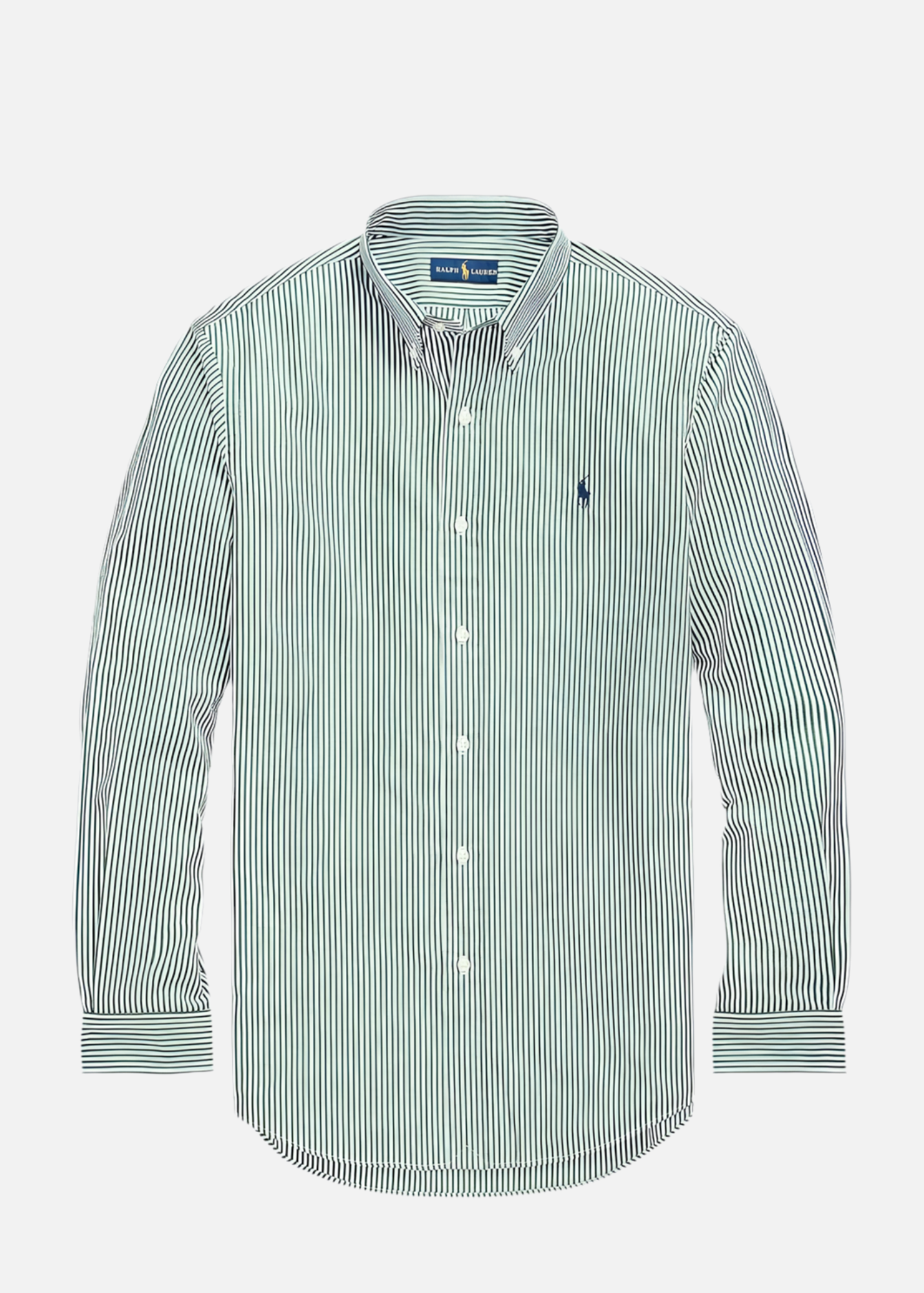 Camisa Polo Ralph Lauren 🏇🏼 con patrón de rayas en color verde claro y blanco Talla XL Entalle Regular