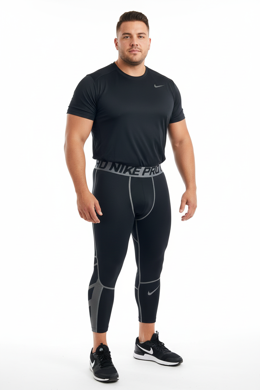 Malla de entrenamiento licra Nike ✔️ Pro Dri-FIT para hombre en Color negro cintura gris Talla M