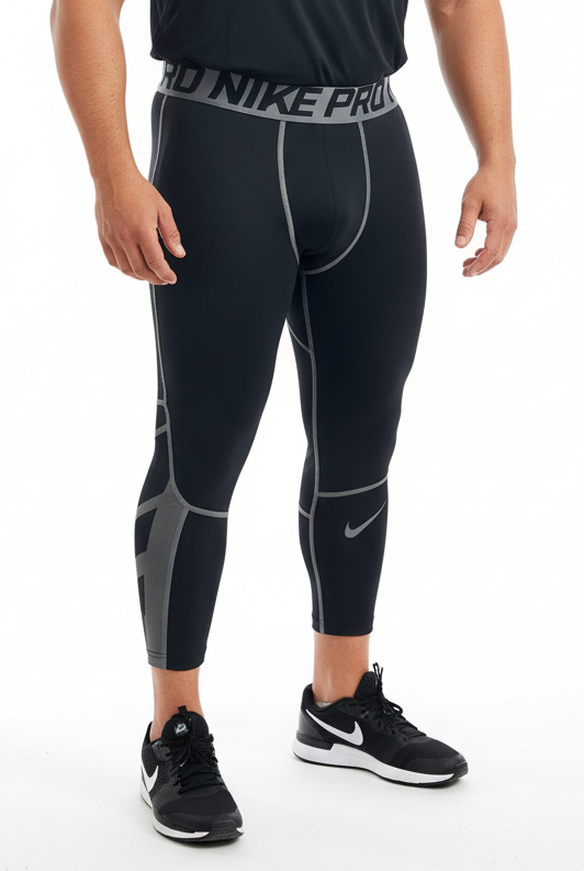 Malla de entrenamiento licra Nike ✔️ Pro Dri-FIT para hombre en Color negro cintura gris Talla M