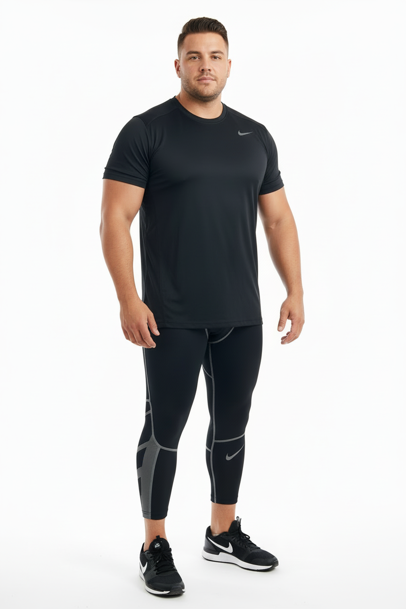 Malla de entrenamiento licra Nike ✔️ Pro Dri-FIT para hombre en Color negro cintura gris Talla M