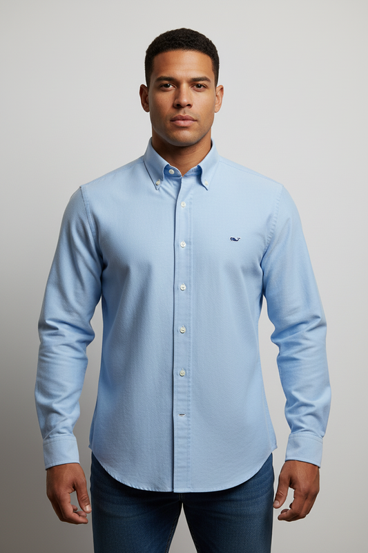 Camisa de botones Vineyard Vines 🐳 Oxford Color celeste Talla L Entalle Regular