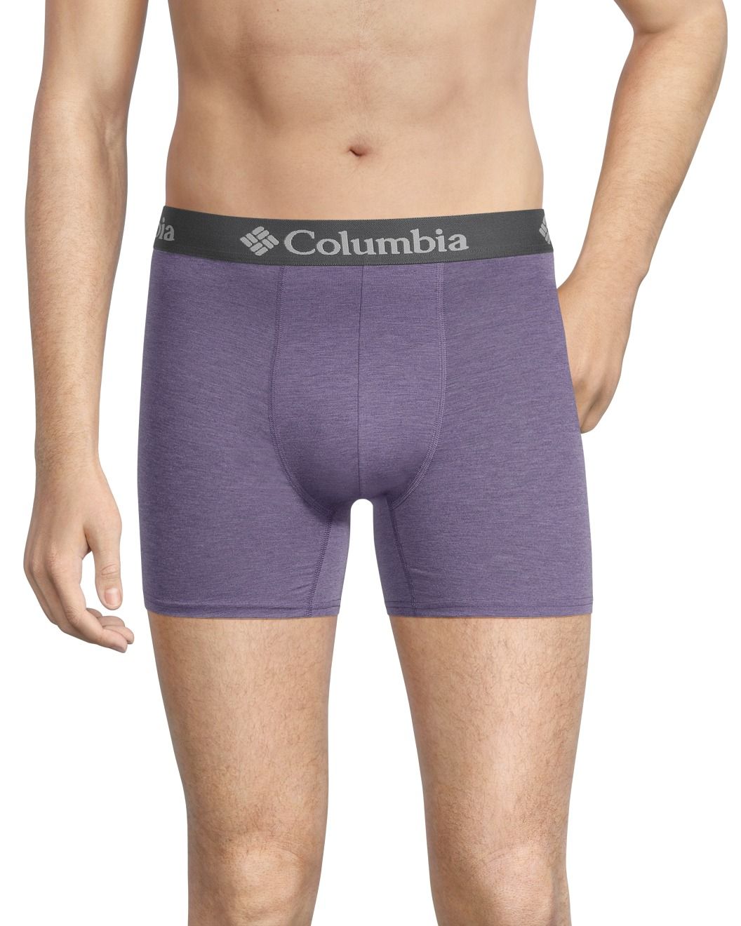 Combo de 3 Boxers Briefs Columbia 🔷 Tela de algodón stretch color morado, azul y gris Talla XL