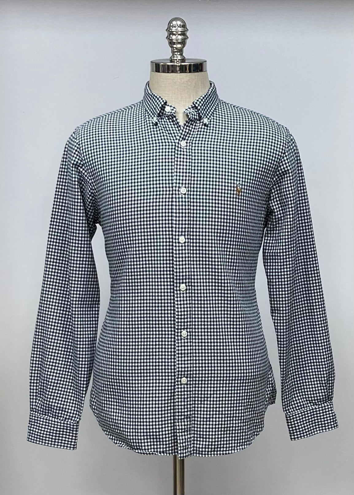 Camisa Polo Ralph Lauren 🏇🏼 Oxford con patron de cuadros gingham negro y blanco Talla L Entalle Slim Fit