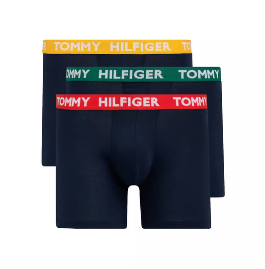 Paquete de 3 Boxer Briefs Tommy Hilfiger 🇺🇸 Tela algodón stretch color azul navy Talla S