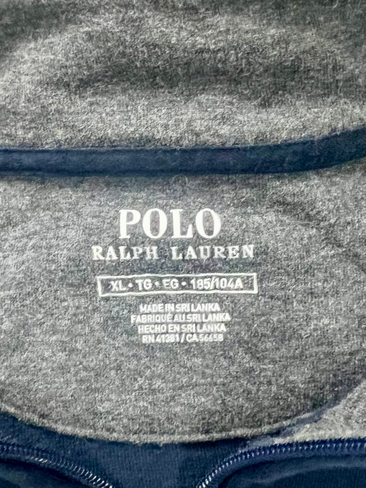 Sueter Jersey de botones Polo Ralph Lauren 🏇🏼 color azul navy con logo gris Talla XL