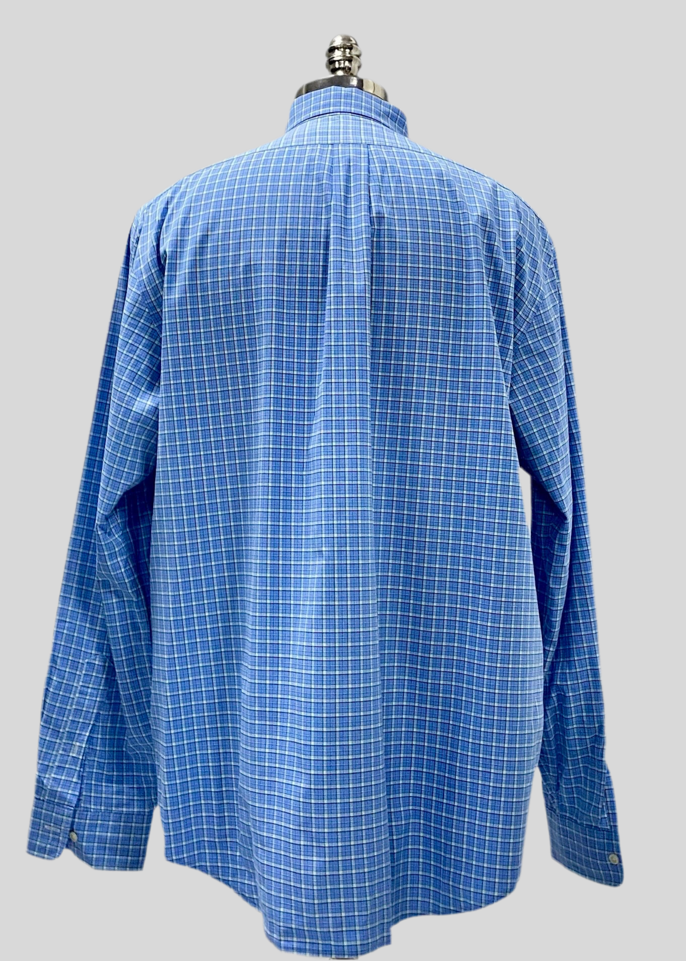 Camisa Polo Ralph Lauren 🏇🏼 con patron de cuadros tartán azul, celeste y blanco Talla XL Entalle Regular