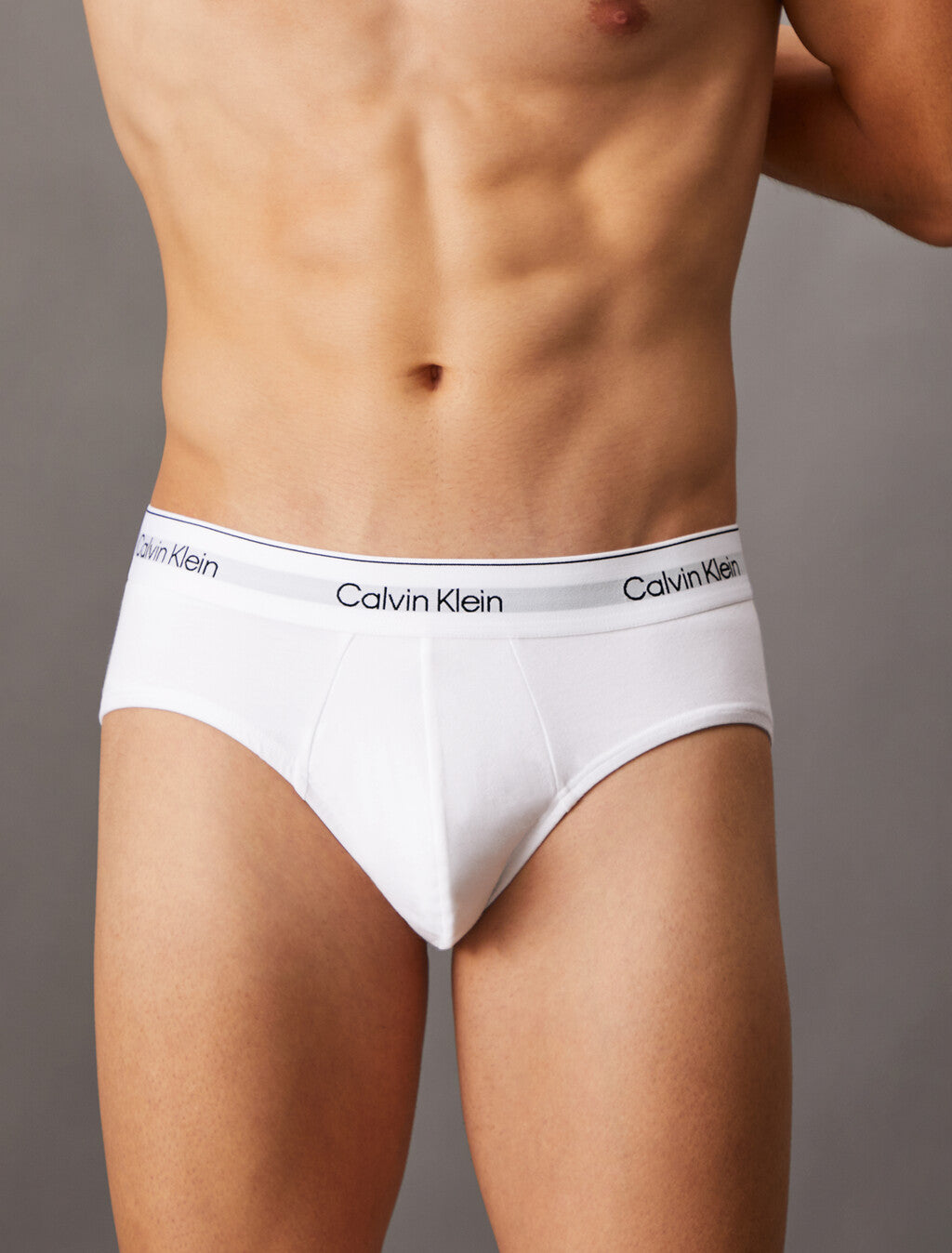 Paquete de 2 Calzoncillos a la cintura Calvin Klein - Tela algodón stretch en color blanco Talla S