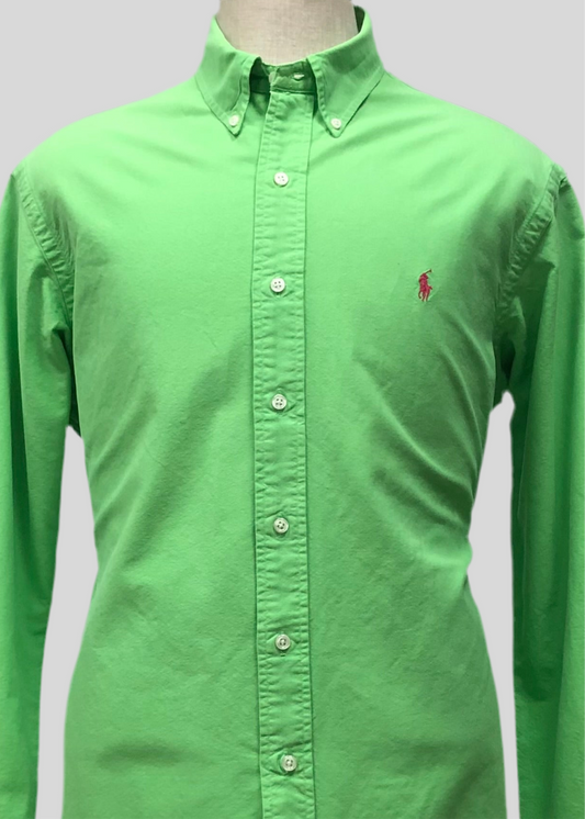 Camisa de botones Polo Ralph Lauren 🏇🏼 Oxford en color verde intenso Talla XL Entalle Custom Fit