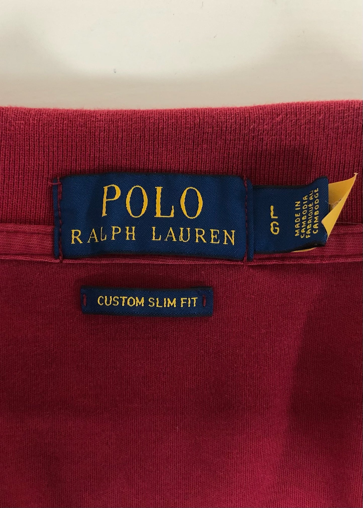 Camiseta Polo Ralph Lauren 🏇🏼 color rojo oscuro Talla L Entalle Custom Slim Fit
