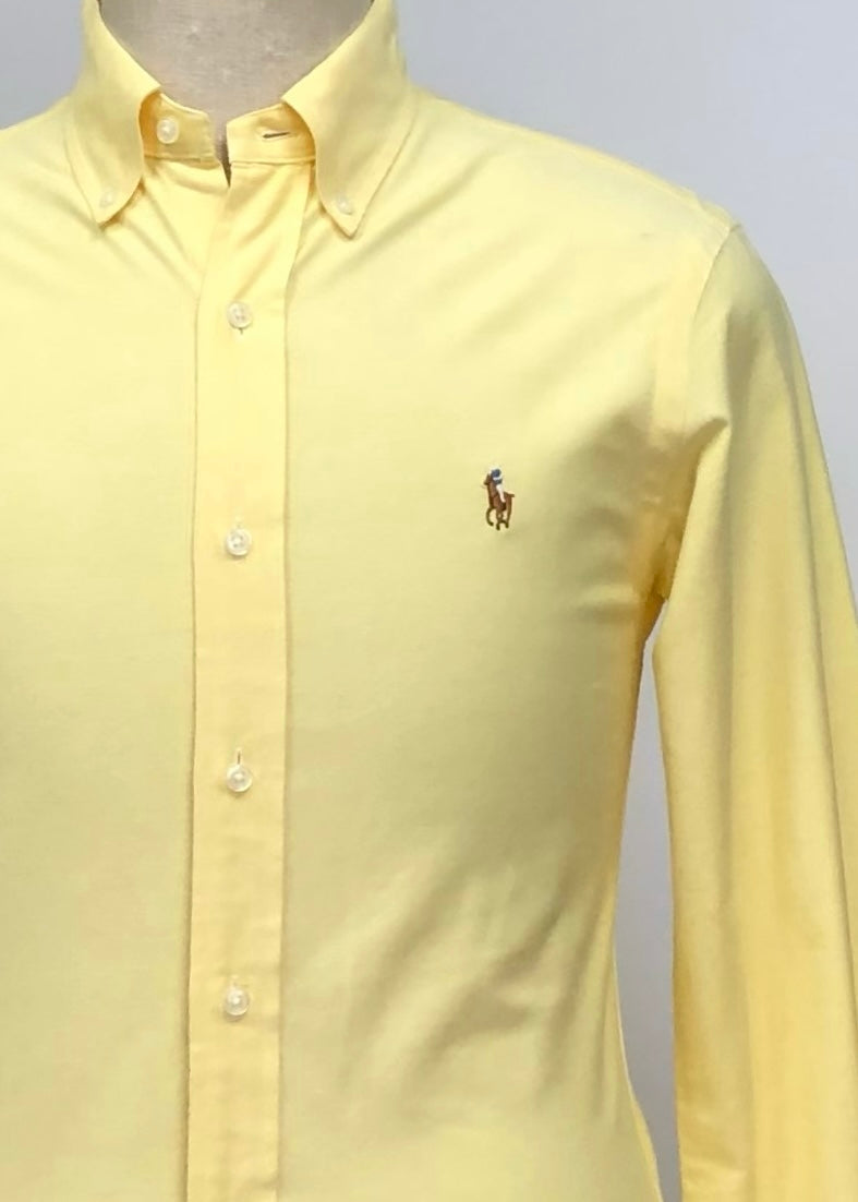 Camisa de botones Polo Ralph Lauren 🏇🏼 Oxford en color amarillo claro Talla S Entalle Slim Fit