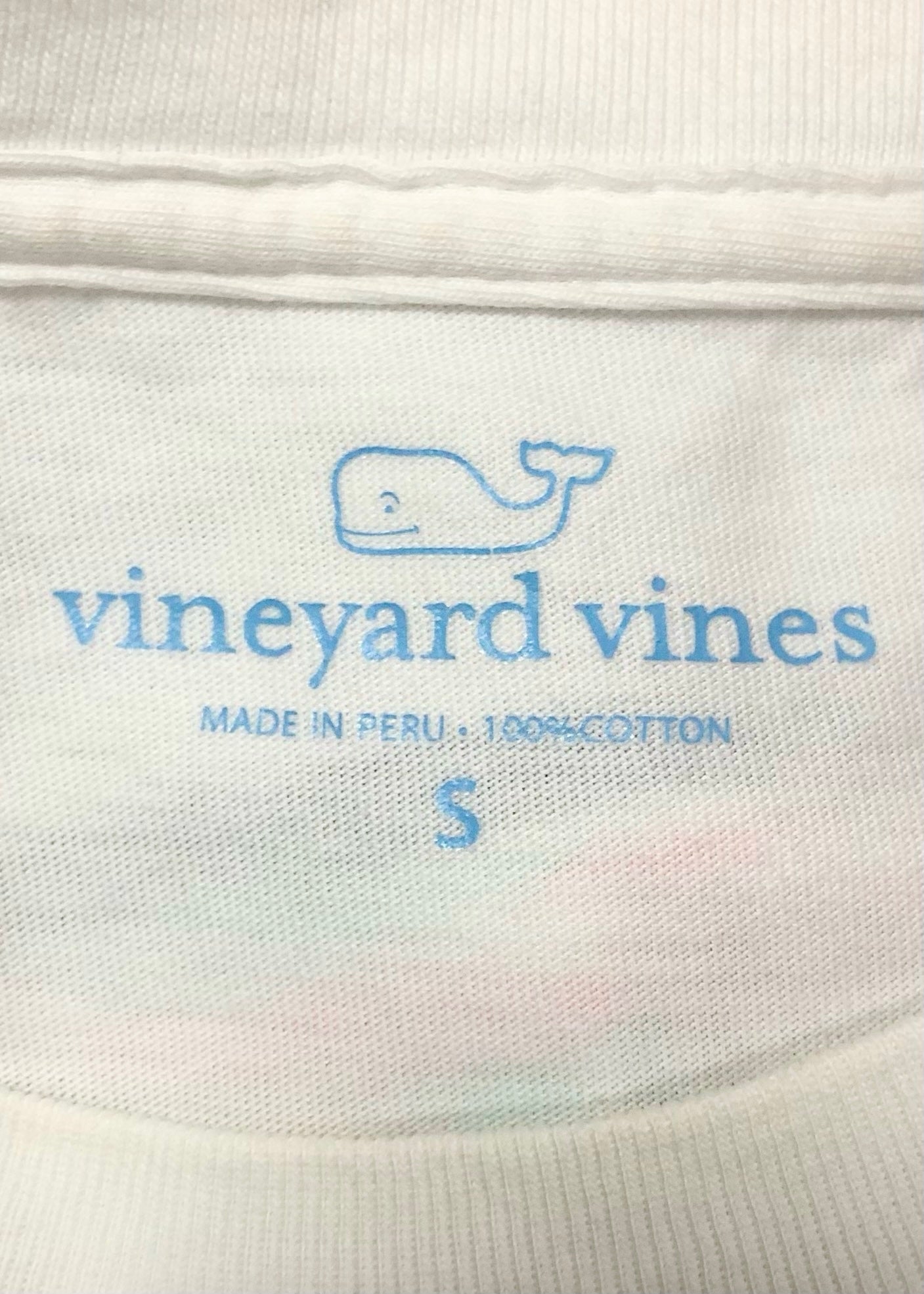 Camiseta cuello redondo Vineyard Vines 🐳 color blanco con logo de Sarasota Talla S