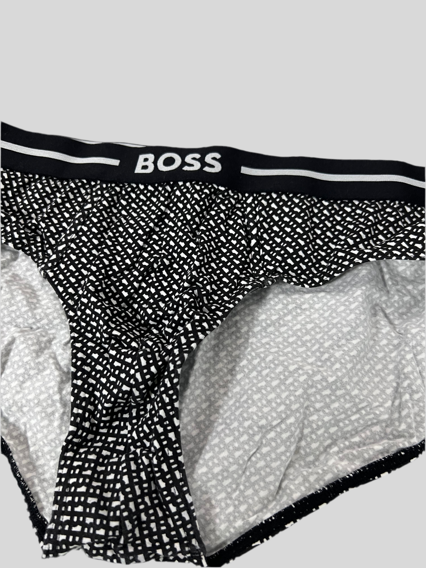 Calzoncillo a la cintura Hugo Boss - Tela algodón stretch con diseño de logo en color negro y blanco Talla XL