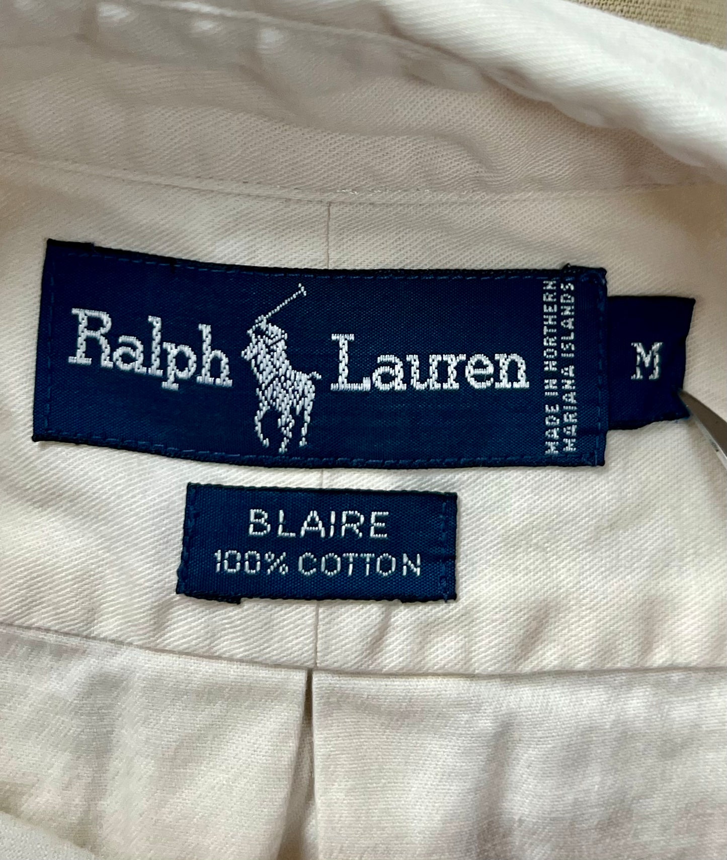 Camisa de botones Polo Ralph Lauren 🏇🏼 Oxford en color crema Talla M Entalle Regular (ver descripción)