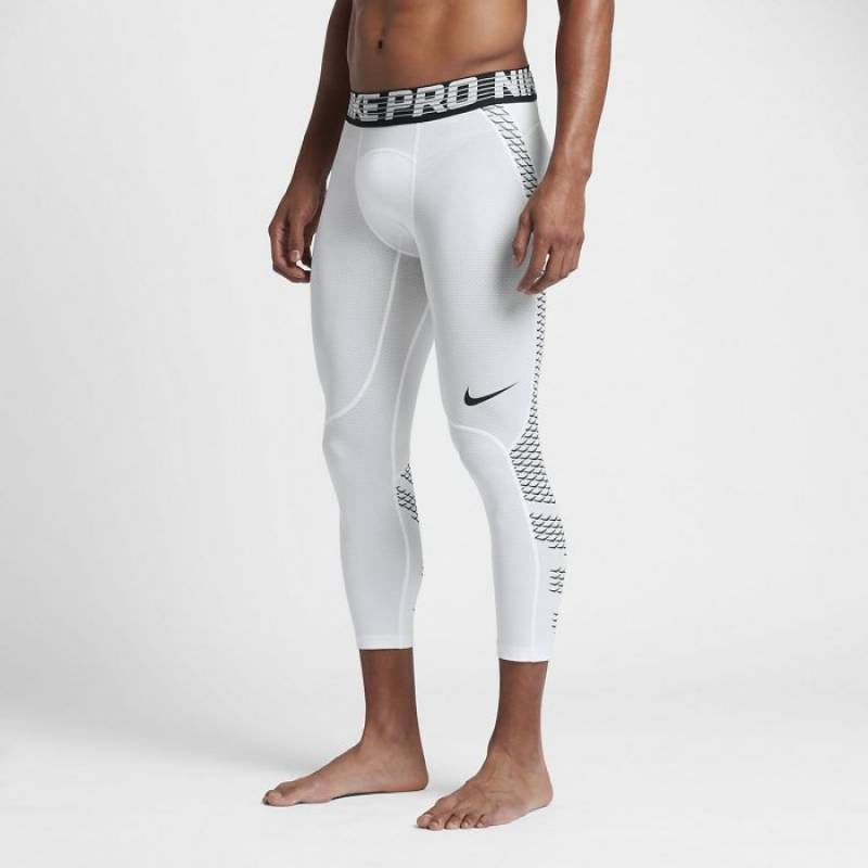 Mallas de entrenamiento licra Nike ✔️ Pro Dri-FIT 3/4 para hombre en Color blanco Talla XL