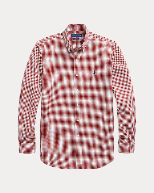 Camisa Polo Ralph Lauren 🏇🏼 Oxford con patron de cuadros gingham rojo y blanco Talla M Entalle Slim Fit